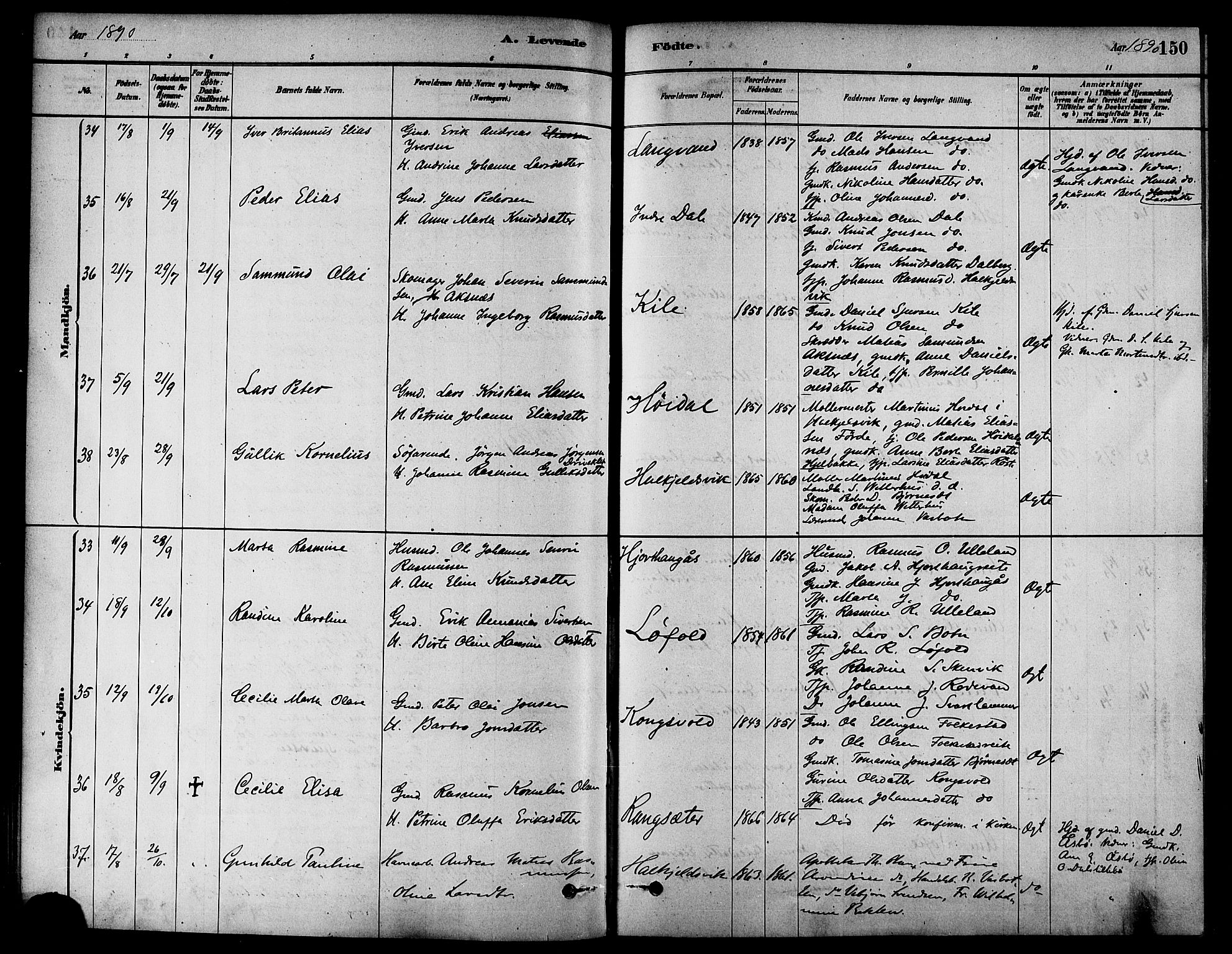 Ministerialprotokoller, klokkerbøker og fødselsregistre - Møre og Romsdal, AV/SAT-A-1454/511/L0141: Ministerialbok nr. 511A08, 1878-1890, s. 150