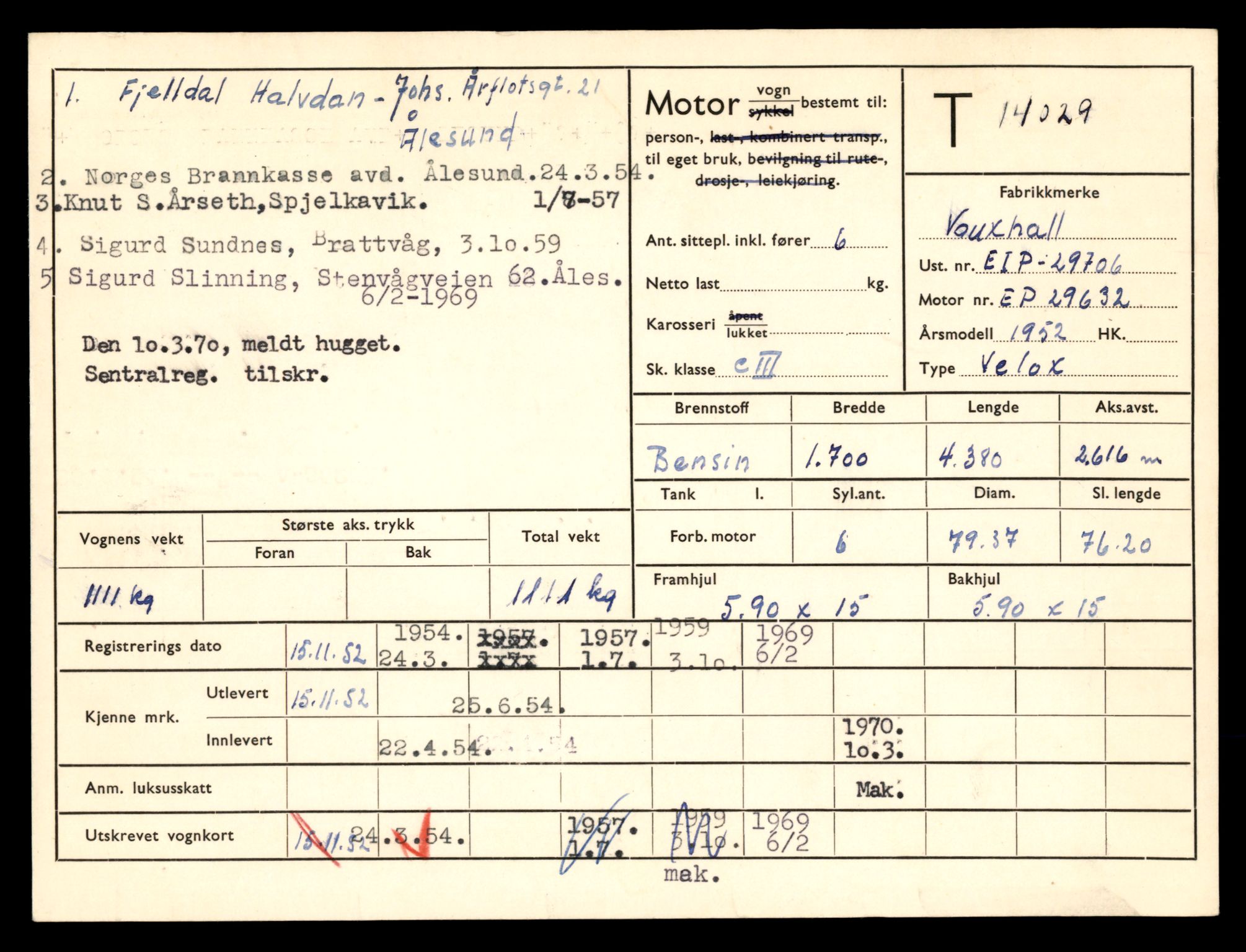 Møre og Romsdal vegkontor - Ålesund trafikkstasjon, AV/SAT-A-4099/F/Fe/L0042: Registreringskort for kjøretøy T 13906 - T 14079, 1927-1998, s. 1935