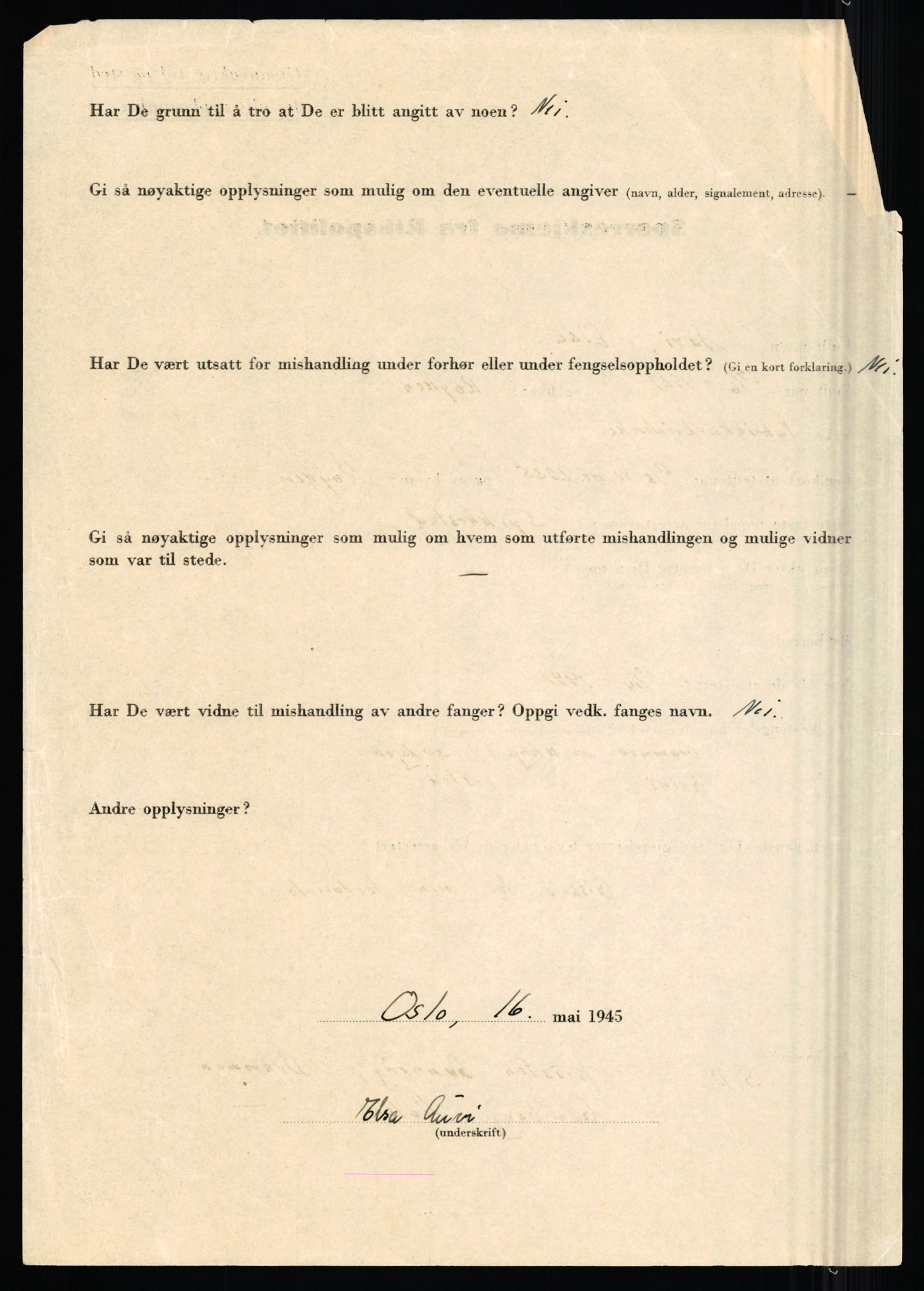 Rikspolitisjefen, AV/RA-S-1560/L/L0001: Abelseth, Rudolf - Berentsen, Odd, 1940-1945, s. 1056
