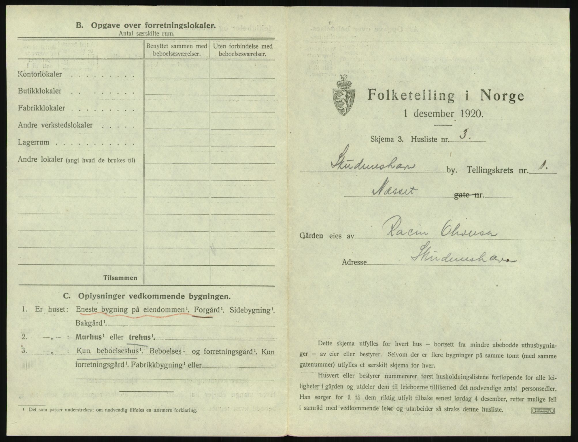 SAST, Folketelling 1920 for 1104 Skudeneshavn ladested, 1920, s. 21
