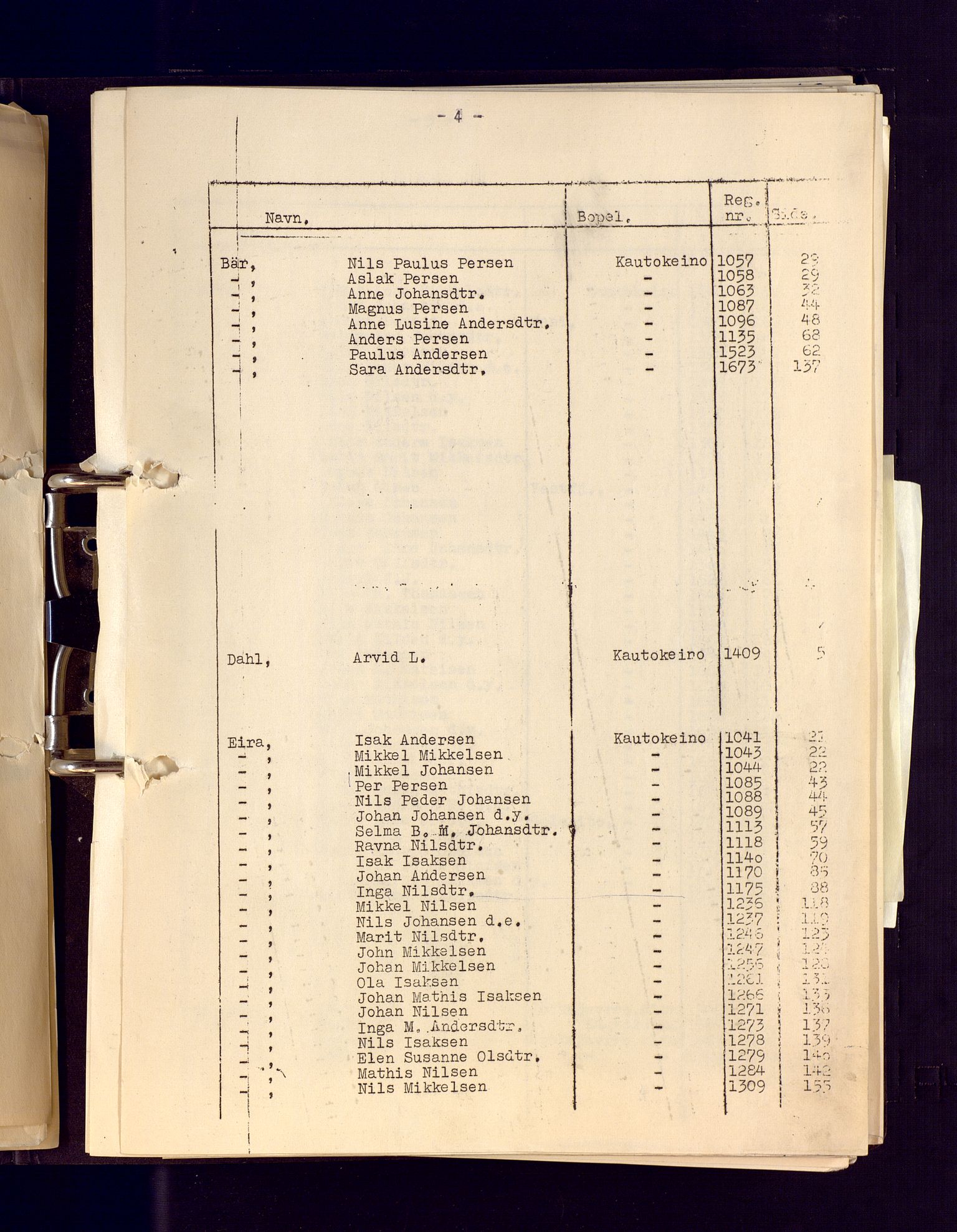 Reindriftsforvaltningen Vest-Finnmark, AV/SATØ-S-1452/G/Ga/L0009: Reinmerkeprotokoll for Kautokeino, nr. 1001-1985, 1935-2009