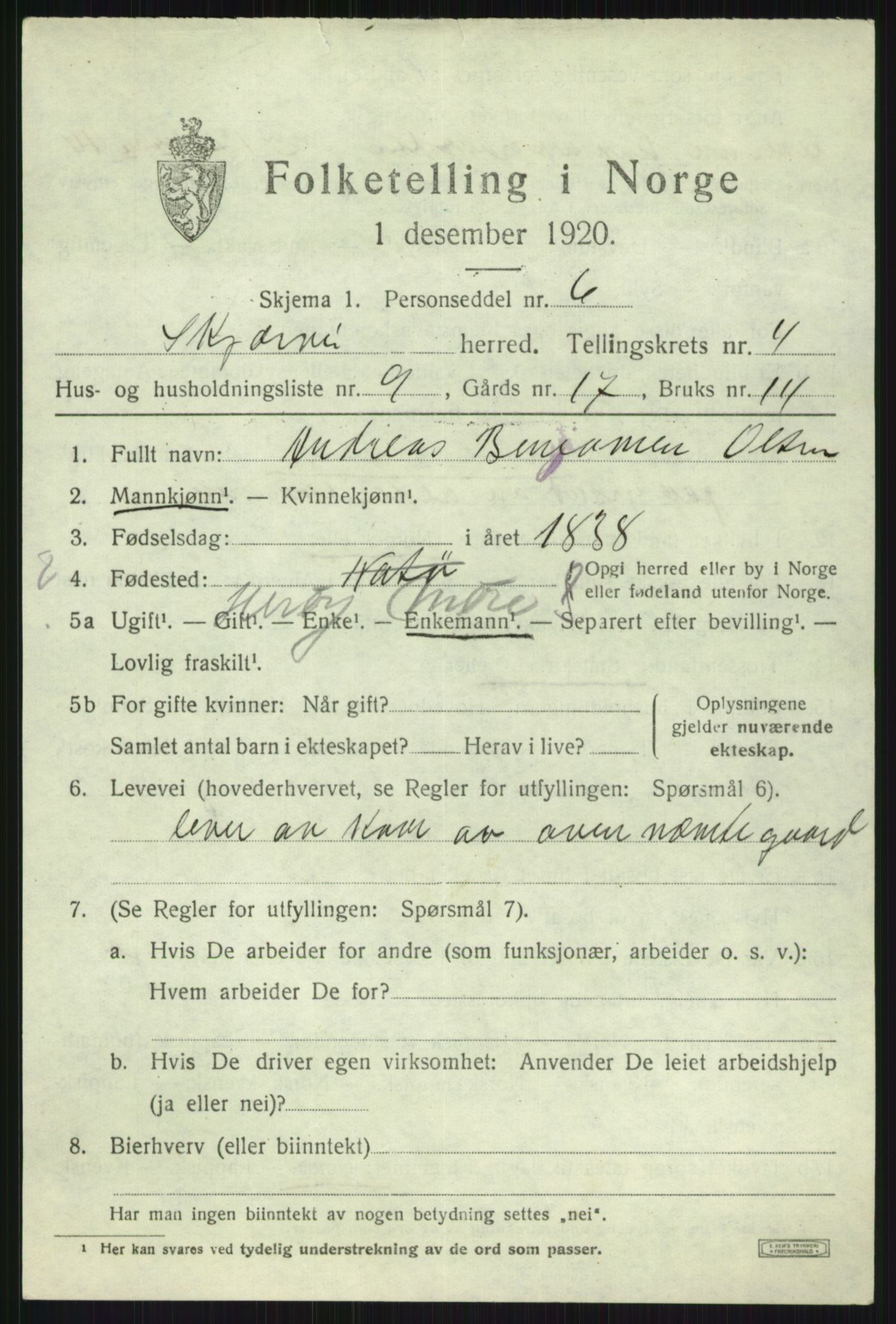 SATØ, Folketelling 1920 for 1941 Skjervøy herred, 1920, s. 2541