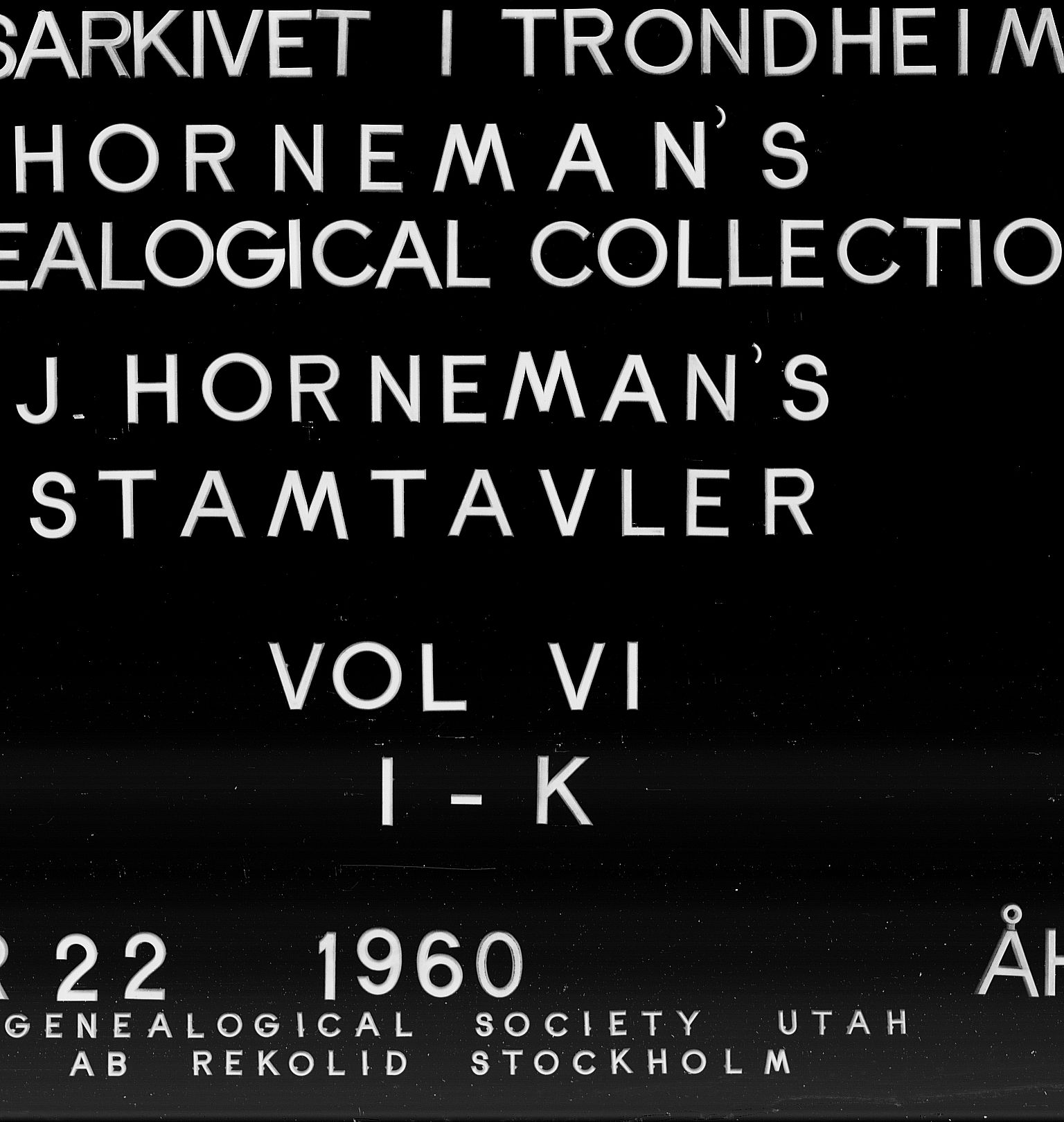 Hornemans samlinger, SAT/PA-X/A/L0006: I - K, 1600-1886