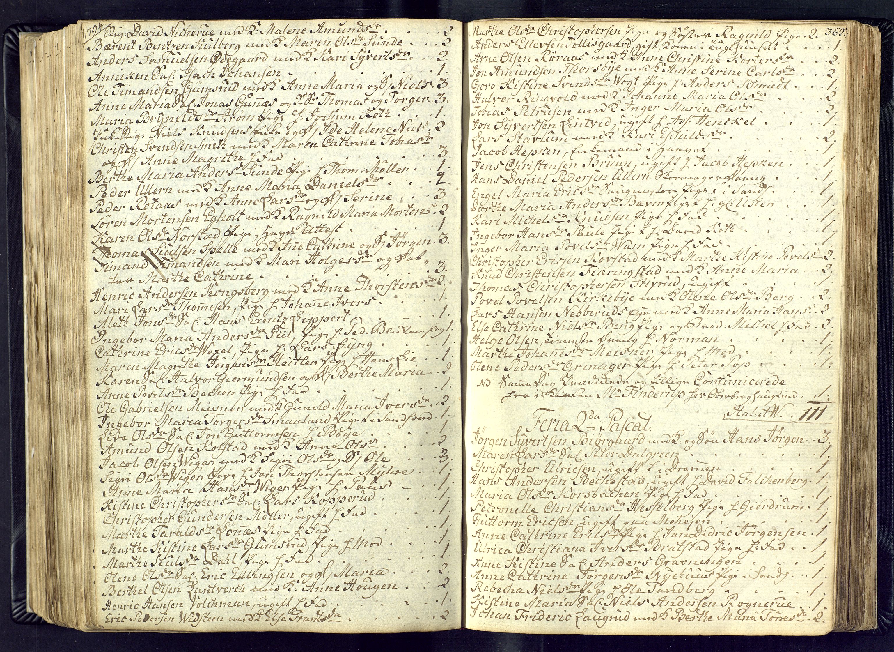 Kongsberg kirkebøker, SAKO/A-22/M/Ma/L0011: Kommunikantprotokoll nr. 11, 1788-1795, s. 362