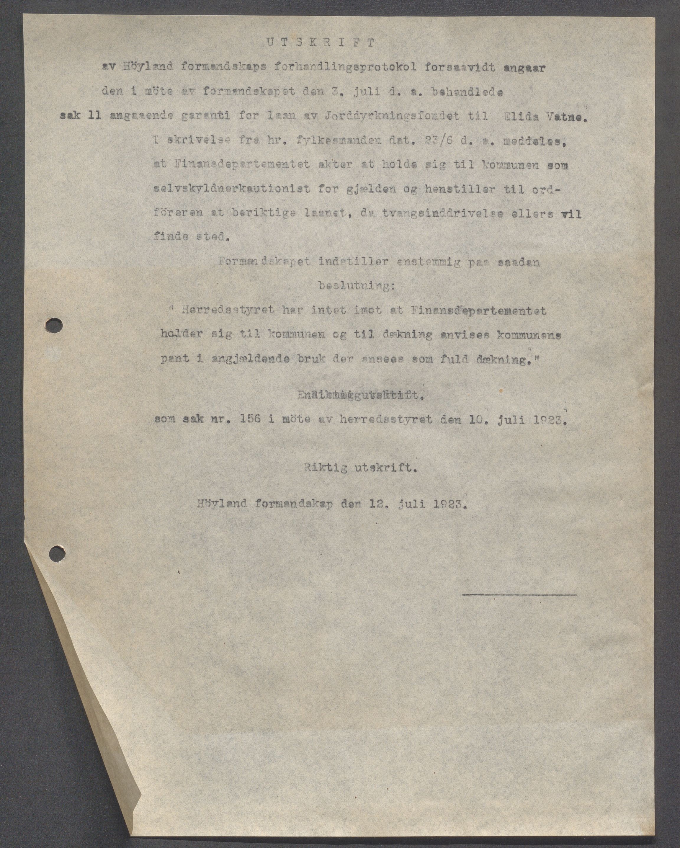 Høyland kommune - Formannskapet, IKAR/K-100046/B/L0006: Kopibok, 1920-1923, s. 897