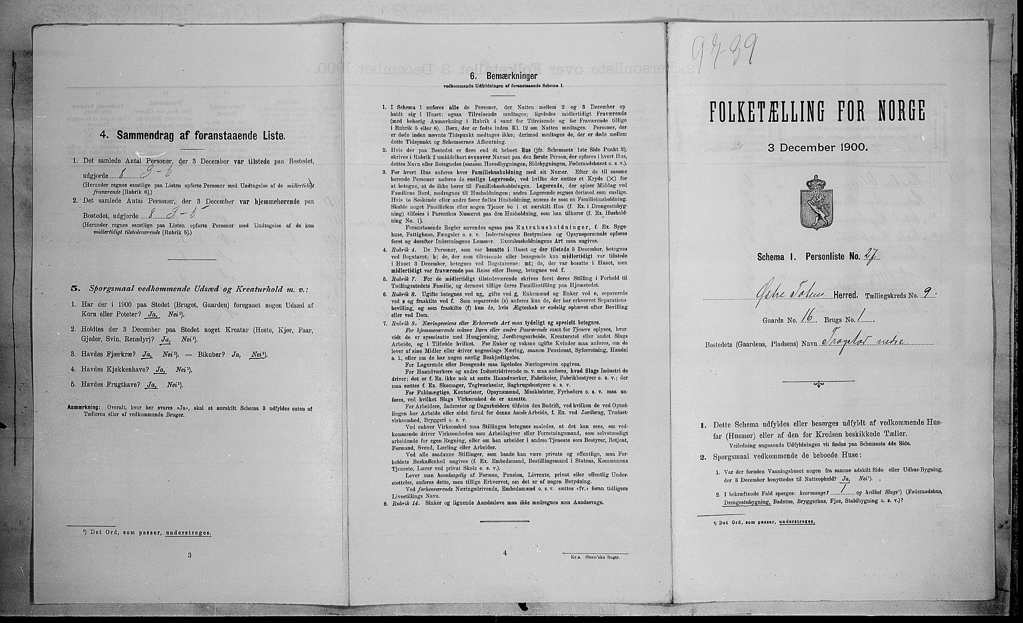 SAH, Folketelling 1900 for 0528 Østre Toten herred, 1900, s. 2547
