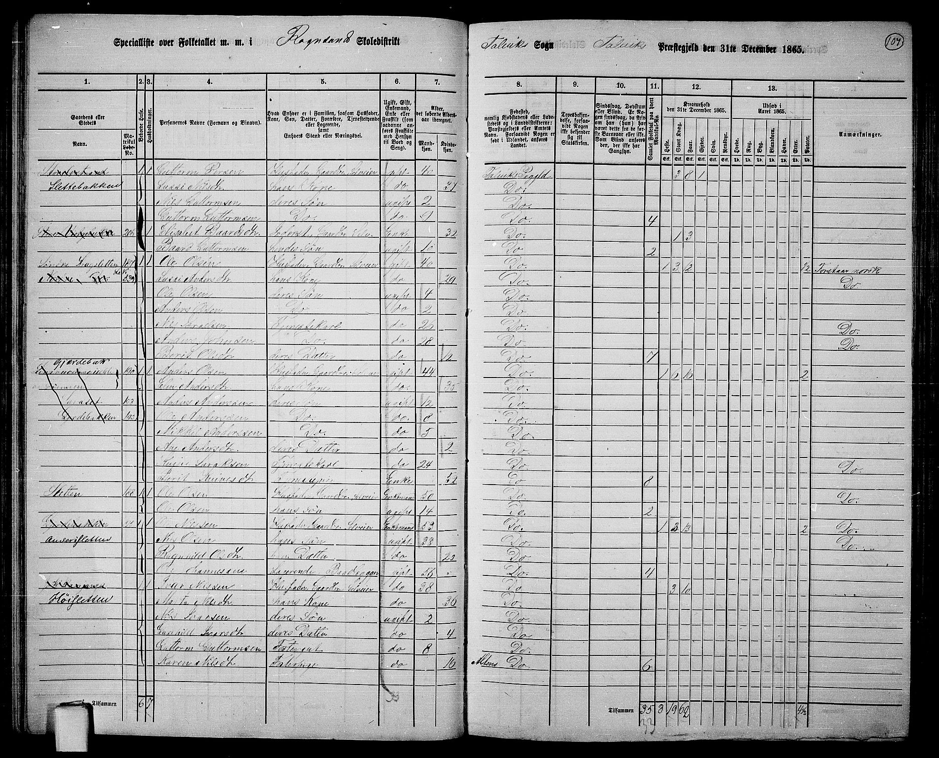 RA, Folketelling 1865 for 2013P Talvik prestegjeld, 1865, s. 28