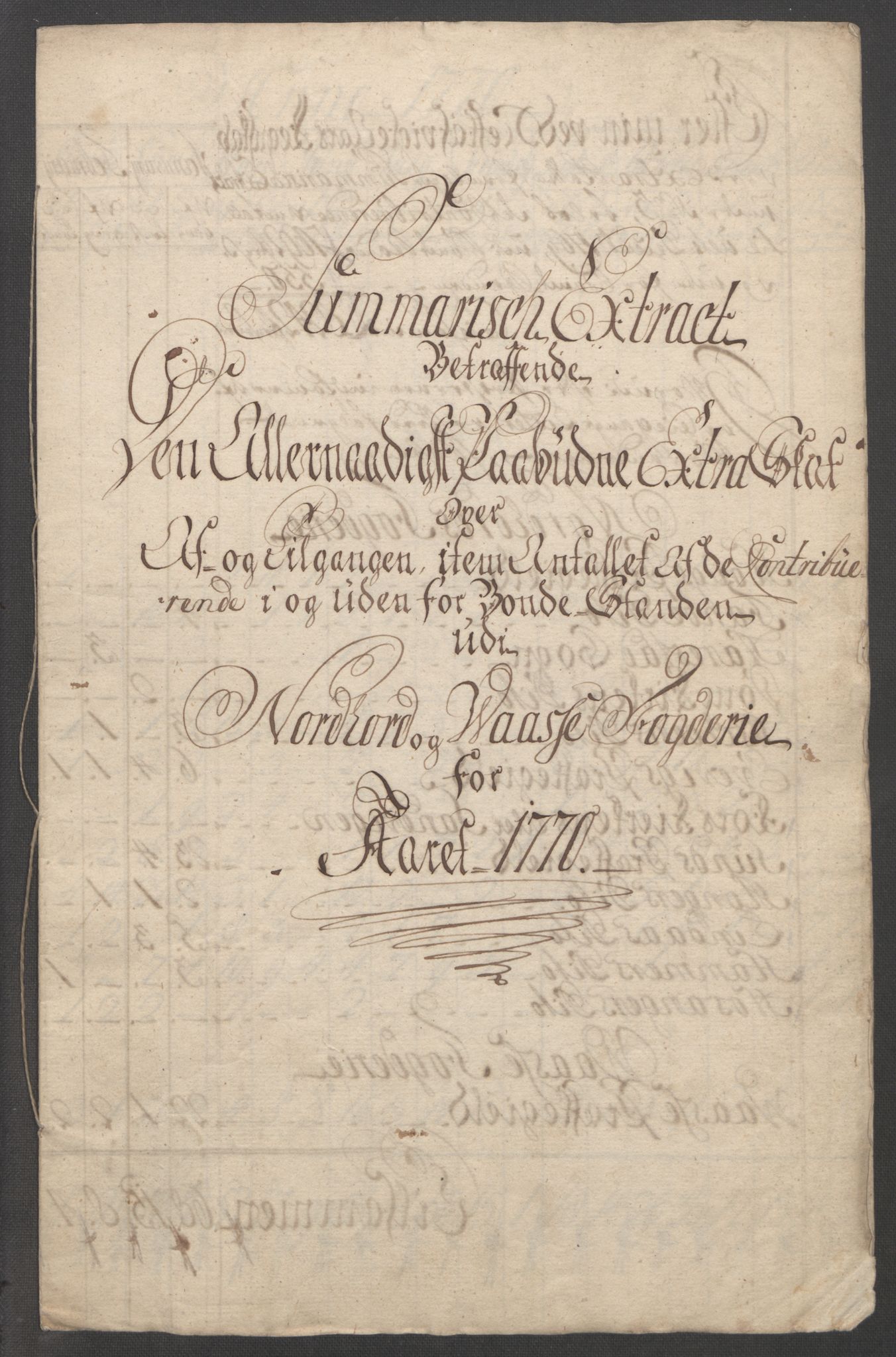 Rentekammeret inntil 1814, Reviderte regnskaper, Fogderegnskap, AV/RA-EA-4092/R51/L3303: Ekstraskatten Nordhordland og Voss, 1762-1772, s. 394