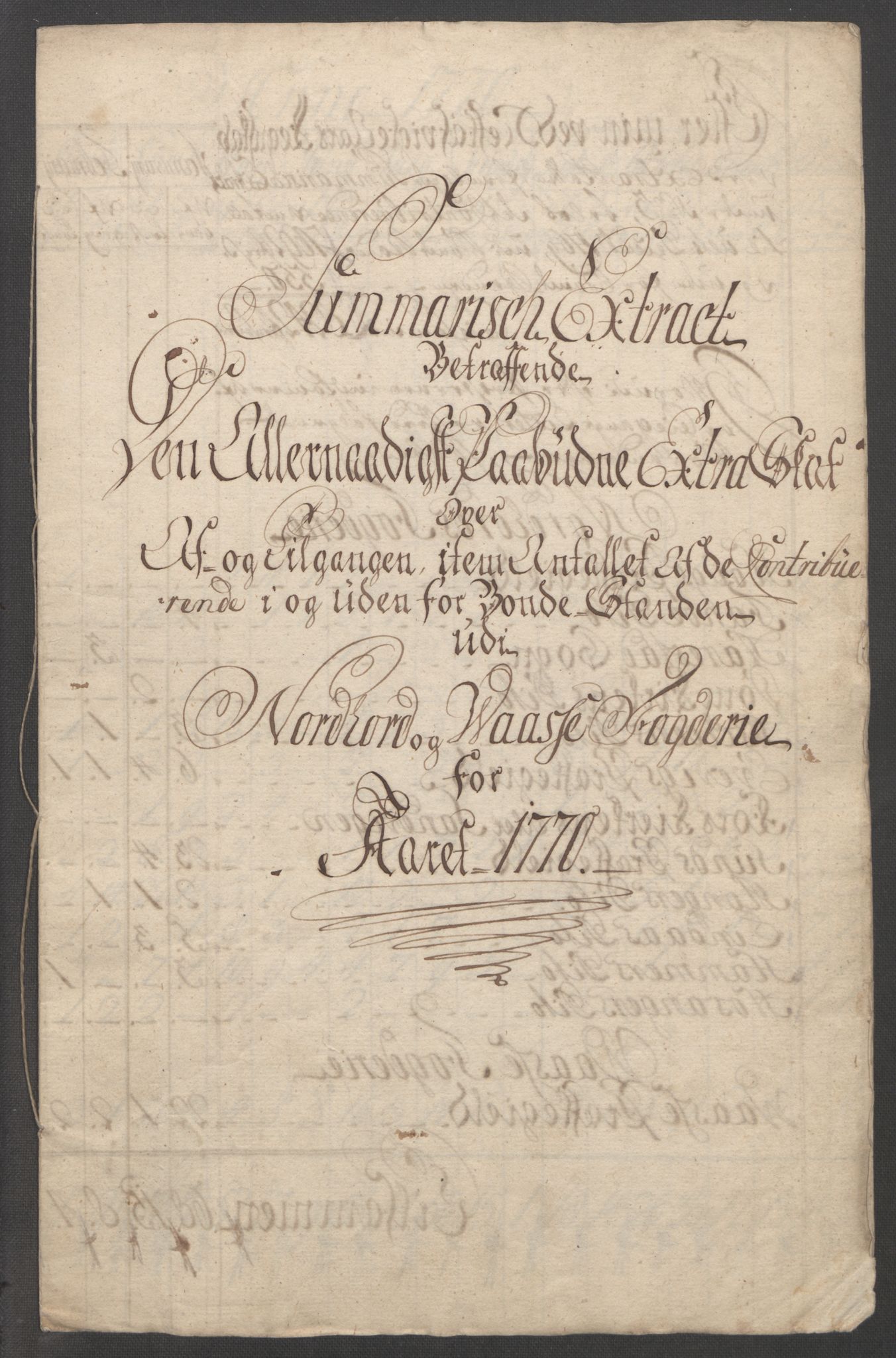 Rentekammeret inntil 1814, Reviderte regnskaper, Fogderegnskap, RA/EA-4092/R51/L3303: Ekstraskatten Nordhordland og Voss, 1762-1772, s. 394