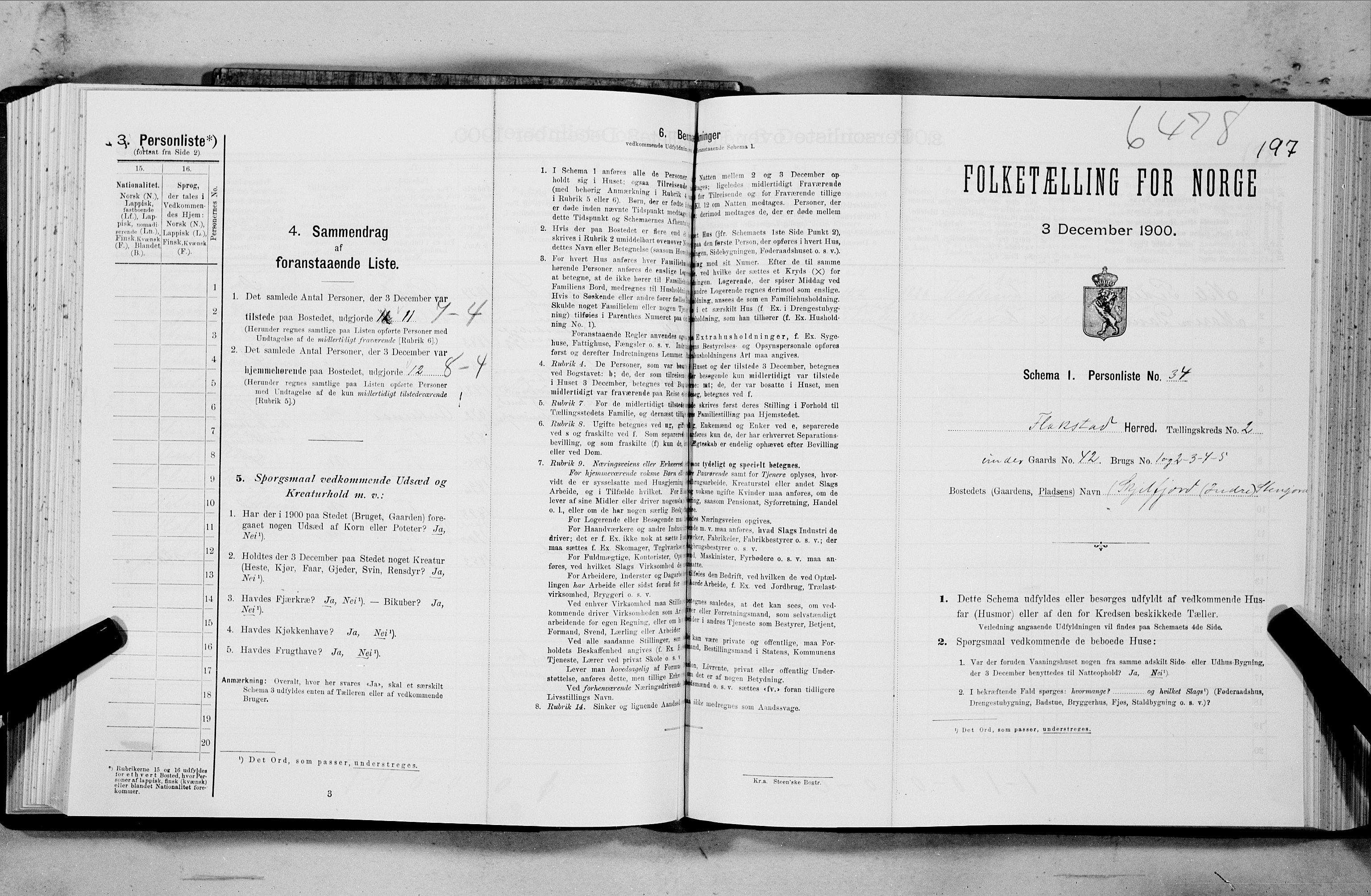 SAT, Folketelling 1900 for 1859 Flakstad herred, 1900, s. 216