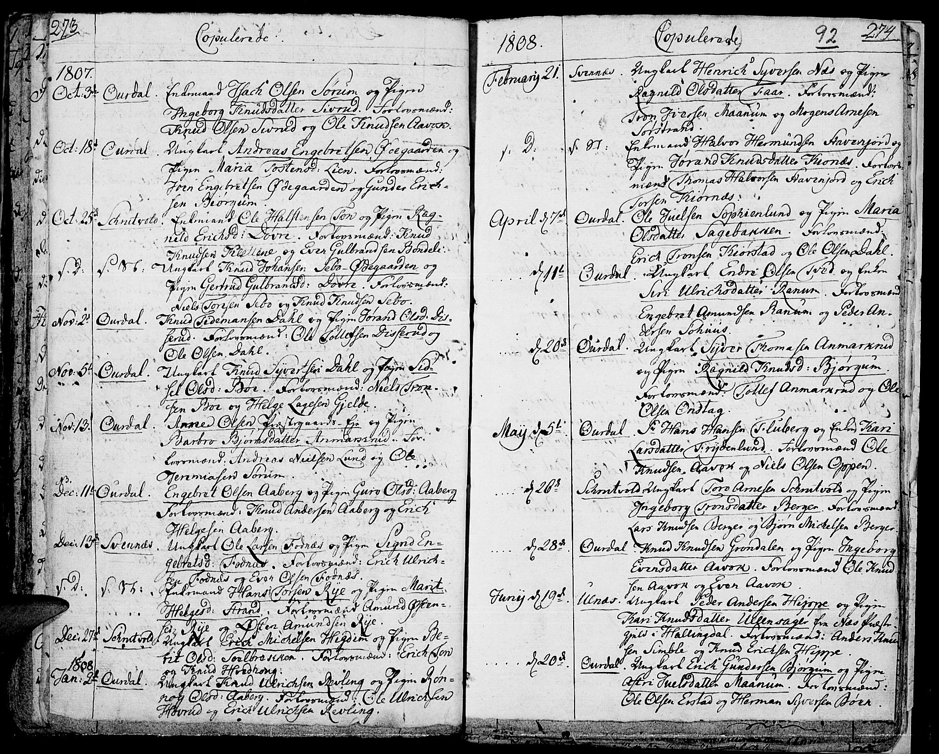 Aurdal prestekontor, AV/SAH-PREST-126/H/Ha/Haa/L0007: Ministerialbok nr. 7, 1800-1808, s. 92
