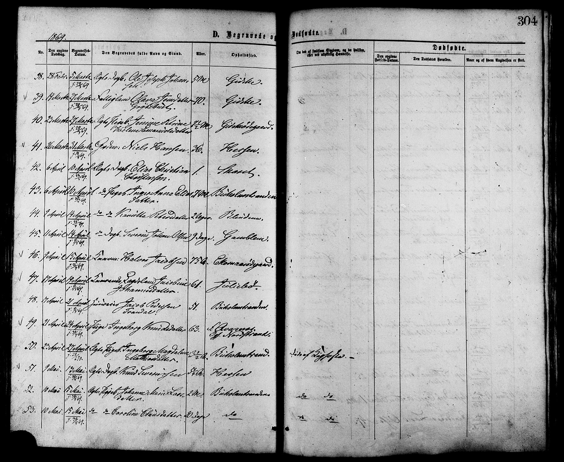 Ministerialprotokoller, klokkerbøker og fødselsregistre - Møre og Romsdal, AV/SAT-A-1454/528/L0399: Ministerialbok nr. 528A10, 1864-1879, s. 304