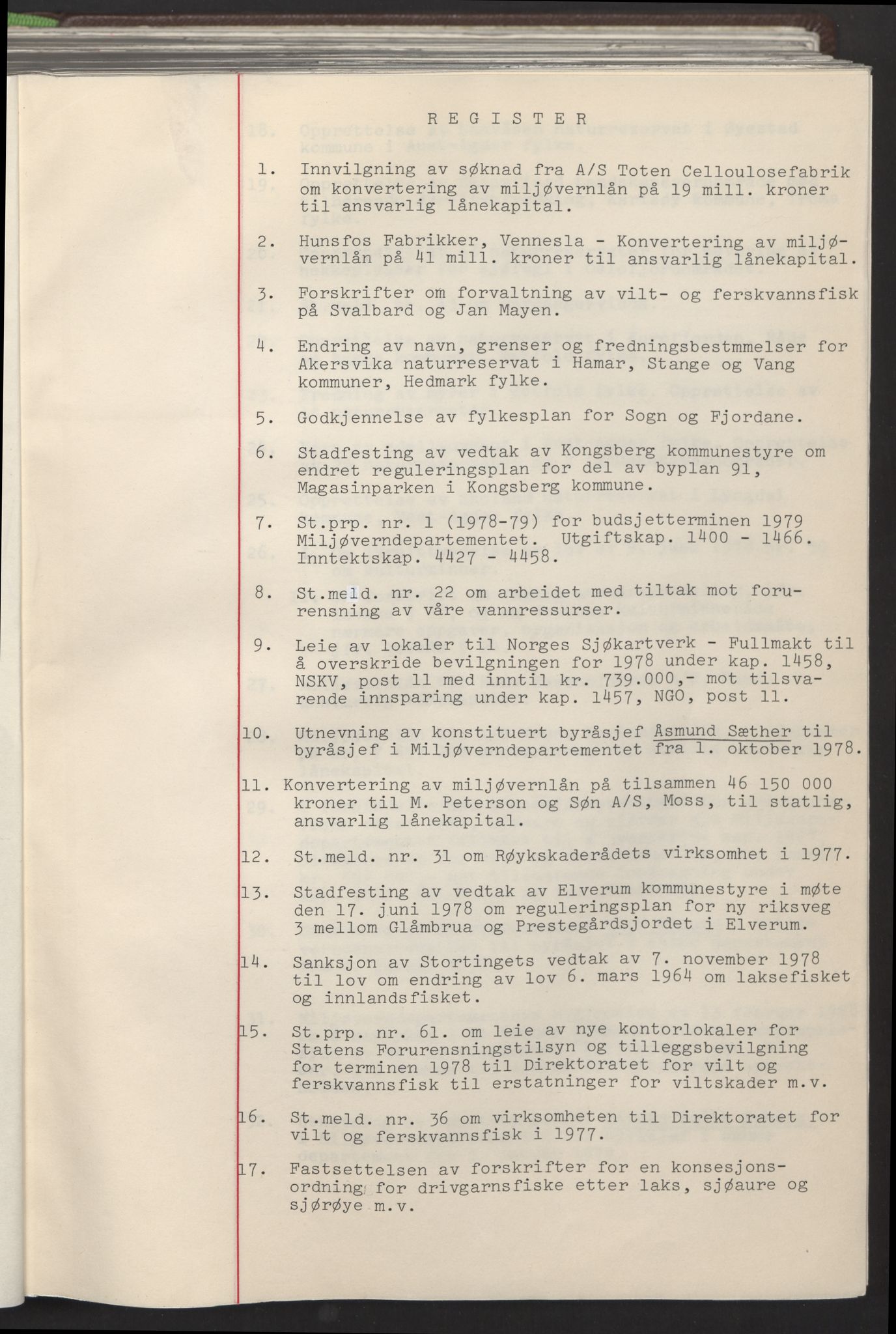 Miljøverndepartementet, AV/RA-S-2532/2/Aa/L0008: Referatprotokoller fra statsråd, 1978-1979