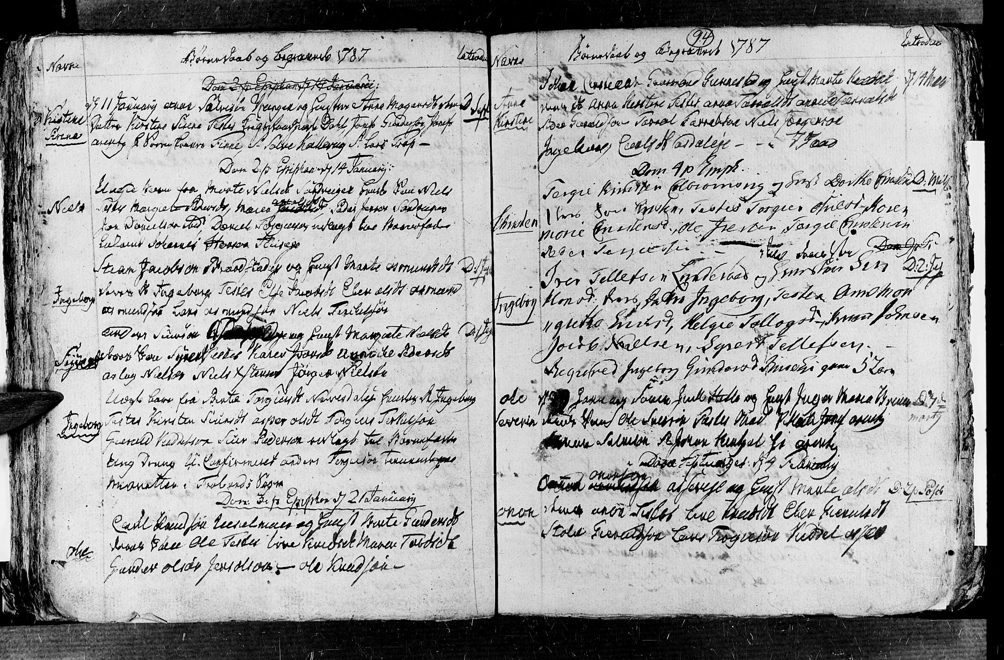 Øyestad sokneprestkontor, AV/SAK-1111-0049/F/Fb/L0001: Klokkerbok nr. B 1, 1780-1794, s. 93