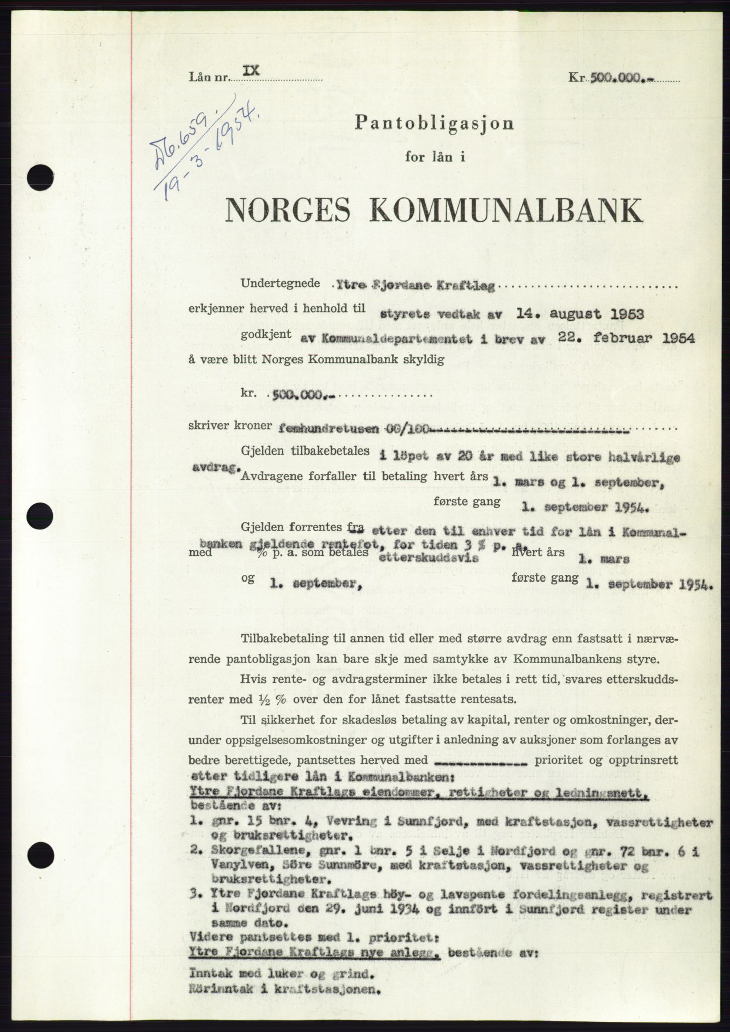 Søre Sunnmøre sorenskriveri, SAT/A-4122/1/2/2C/L0124: Pantebok nr. 12B, 1953-1954, Dagboknr: 659/1954