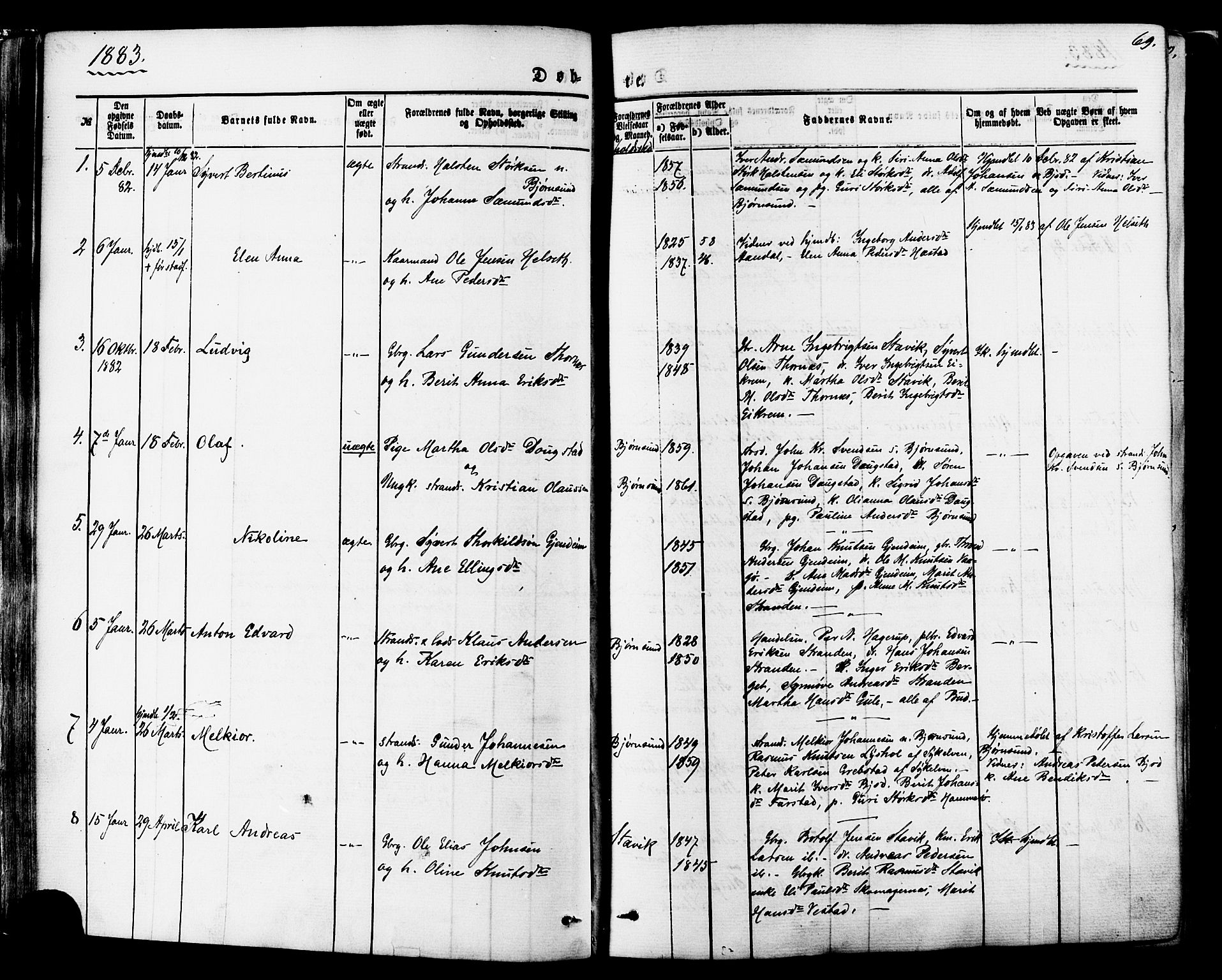 Ministerialprotokoller, klokkerbøker og fødselsregistre - Møre og Romsdal, AV/SAT-A-1454/565/L0749: Ministerialbok nr. 565A03, 1871-1886, s. 69