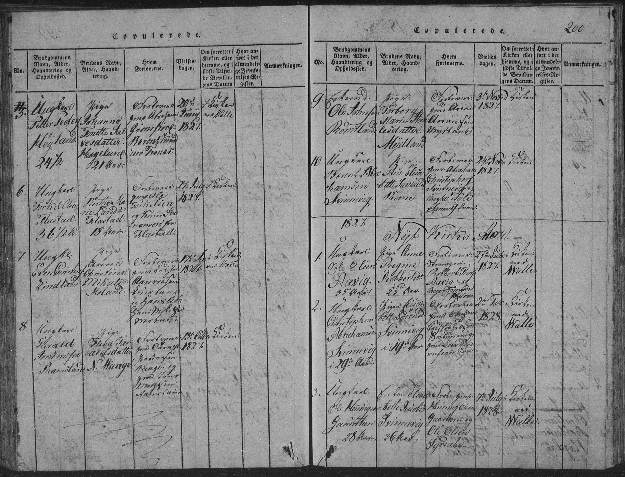Sør-Audnedal sokneprestkontor, SAK/1111-0039/F/Fb/Fba/L0001: Klokkerbok nr. B 1, 1815-1850, s. 200