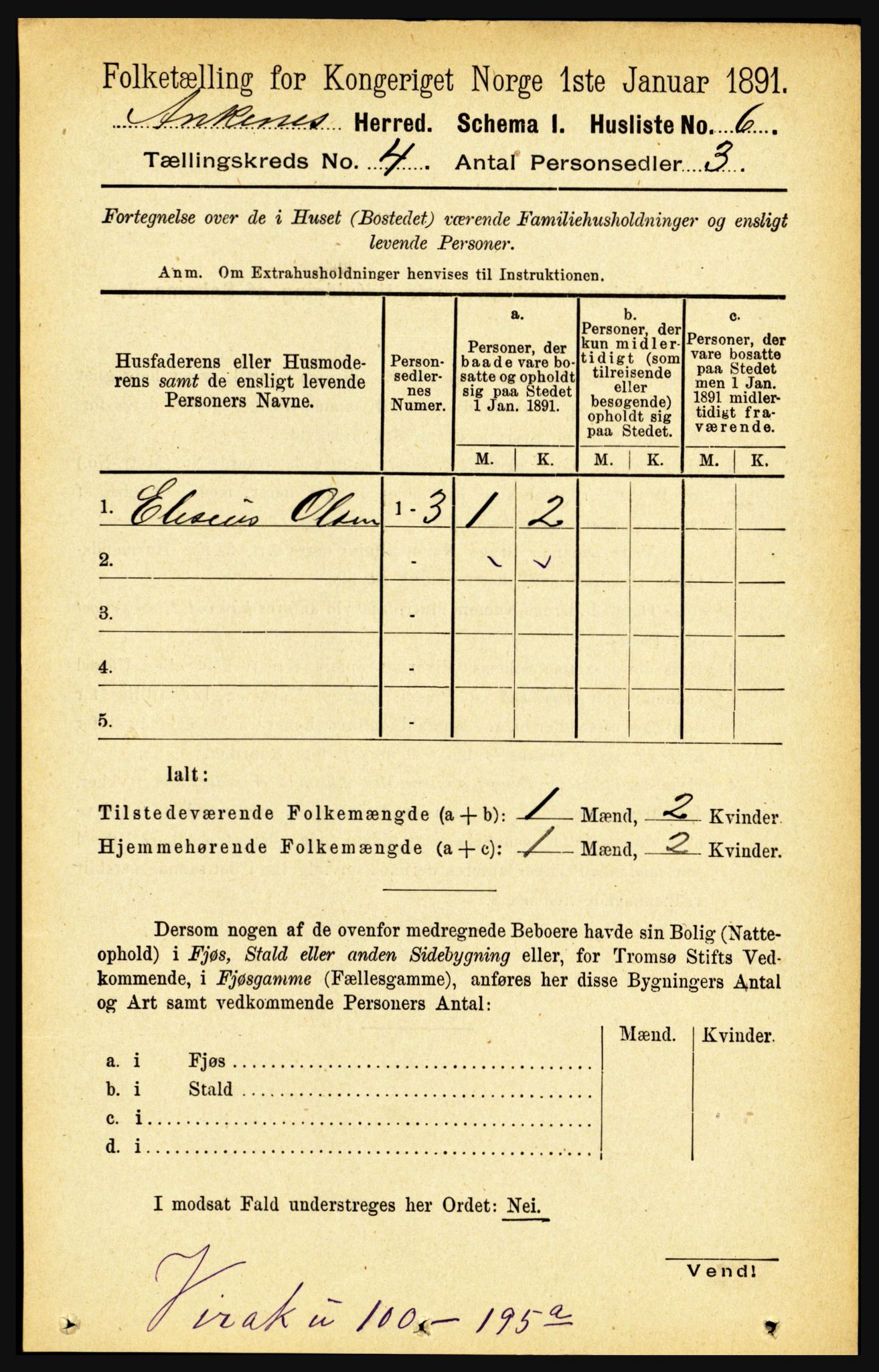 RA, Folketelling 1891 for 1855 Ankenes herred, 1891, s. 2261