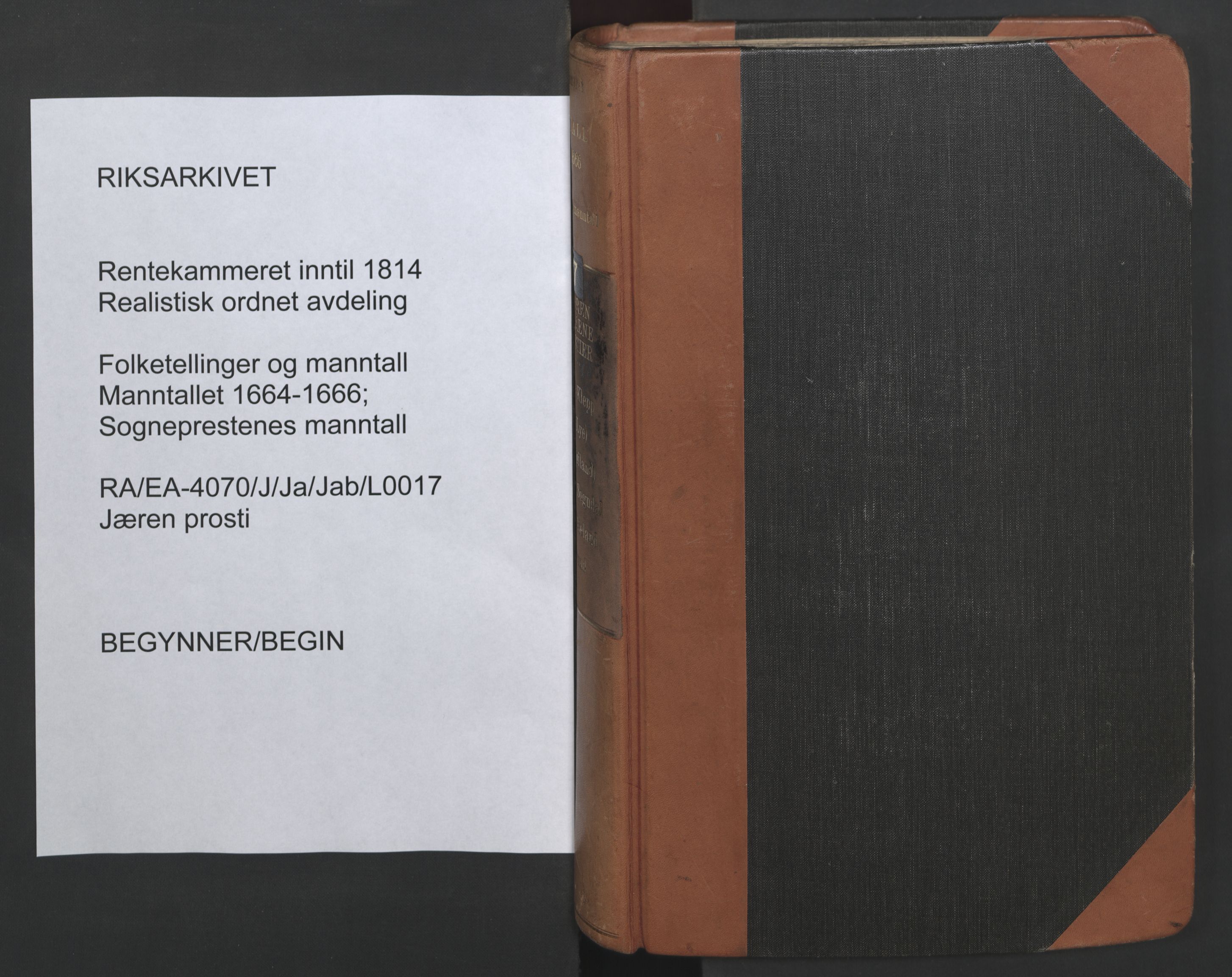 RA, Sogneprestenes manntall 1664-1666, nr. 17: Jæren prosti og Dalane prosti, 1664-1666