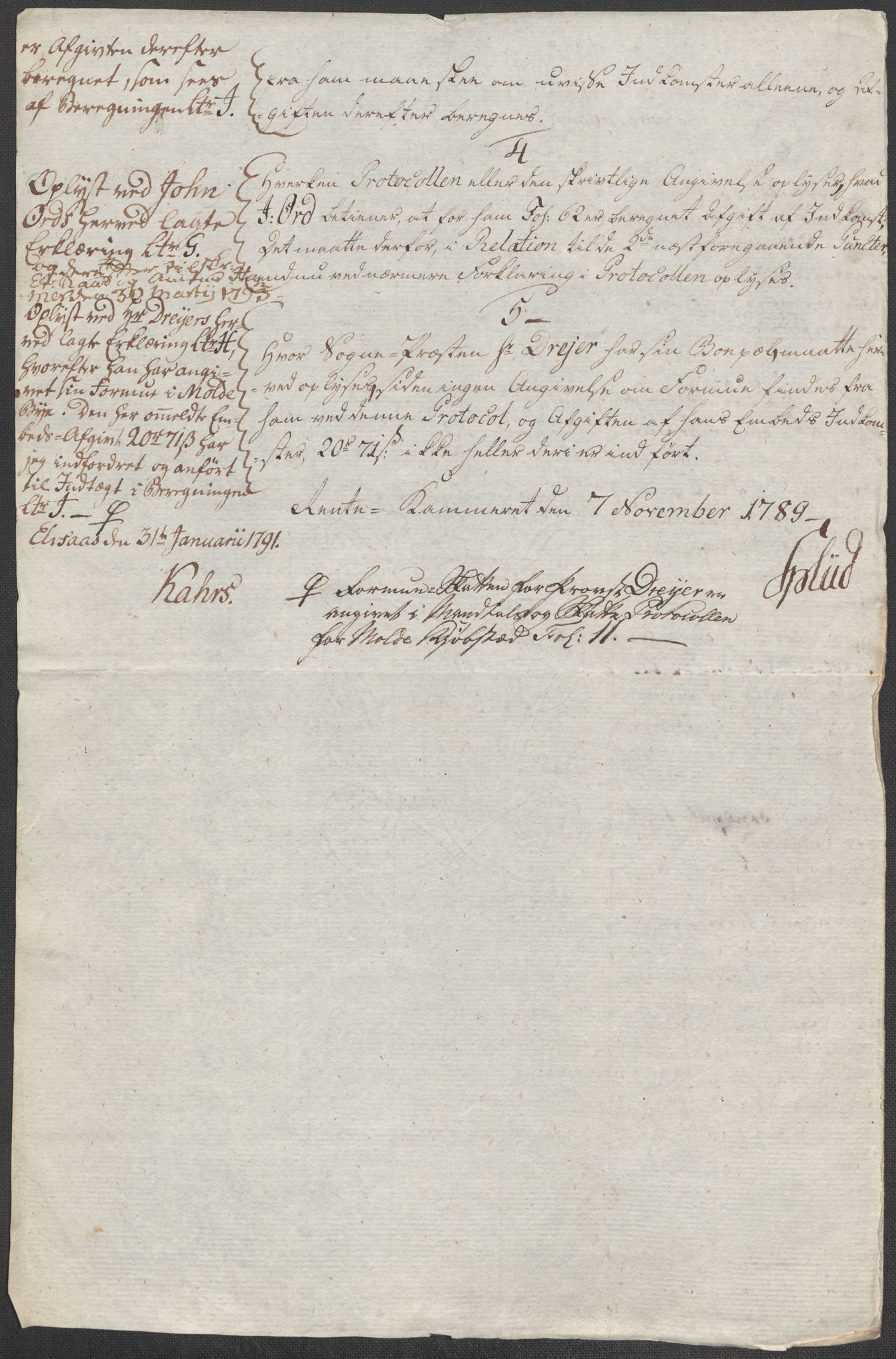 Rentekammeret inntil 1814, Reviderte regnskaper, Mindre regnskaper, AV/RA-EA-4068/Rf/Rfe/L0038: (Øster) Risør, Romsdal fogderi, 1789, s. 182