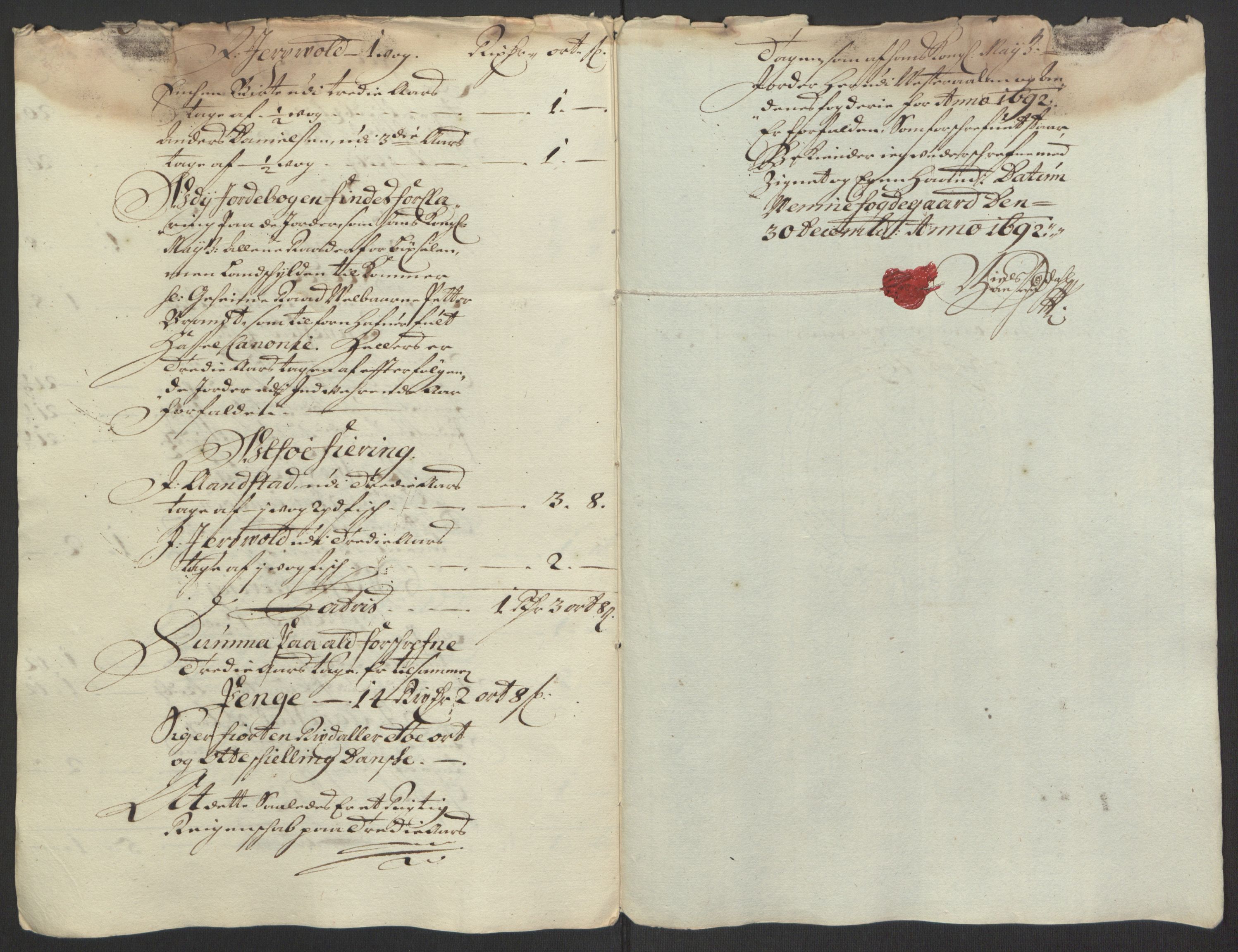 Rentekammeret inntil 1814, Reviderte regnskaper, Fogderegnskap, AV/RA-EA-4092/R67/L4676: Fogderegnskap Vesterålen, Andenes og Lofoten, 1691-1693, s. 174