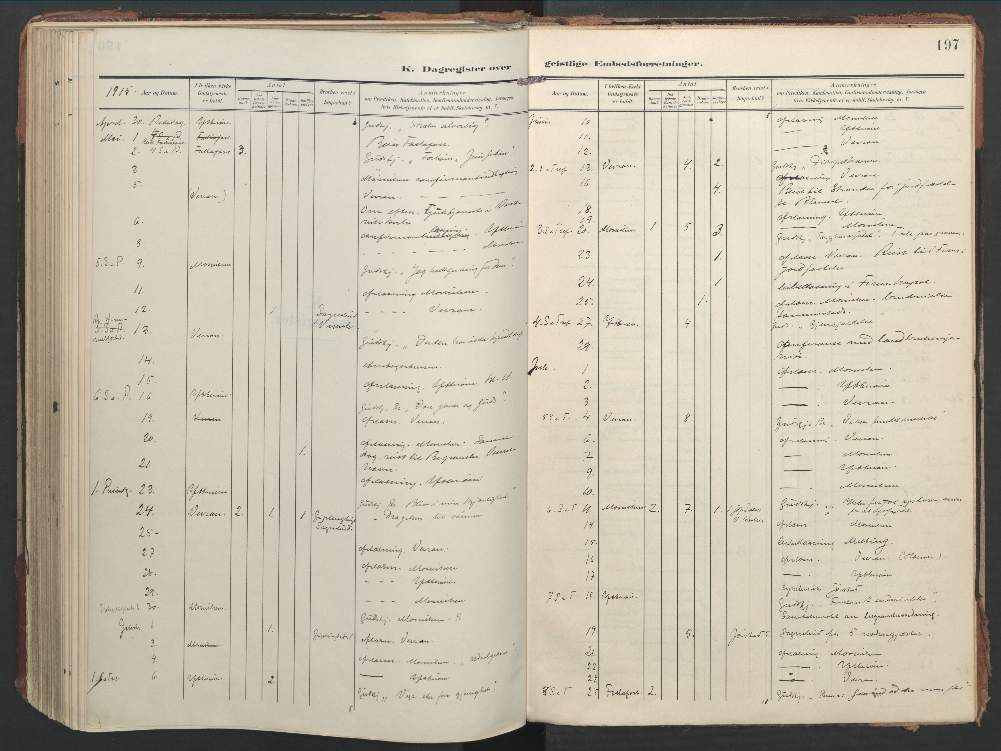 Ministerialprotokoller, klokkerbøker og fødselsregistre - Nord-Trøndelag, SAT/A-1458/744/L0421: Ministerialbok nr. 744A05, 1905-1930, s. 197