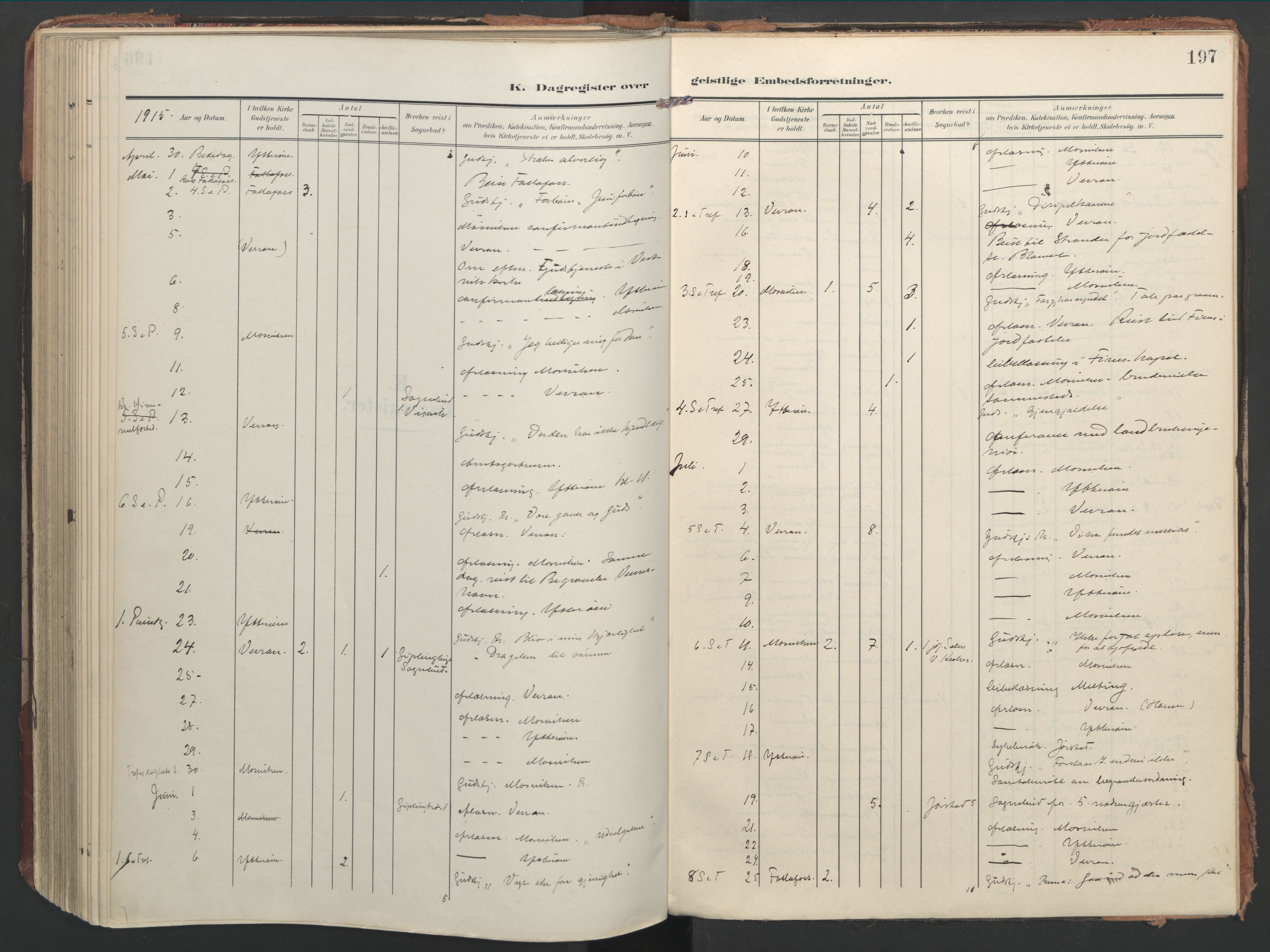 Ministerialprotokoller, klokkerbøker og fødselsregistre - Nord-Trøndelag, AV/SAT-A-1458/744/L0421: Ministerialbok nr. 744A05, 1905-1930, s. 197