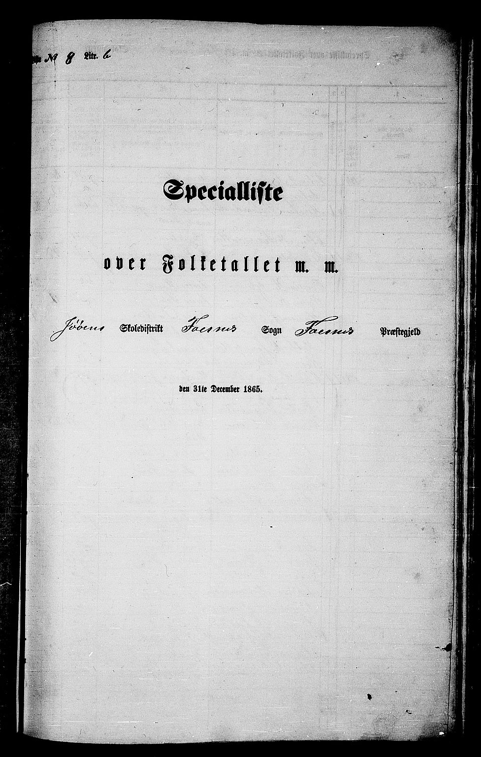 RA, Folketelling 1865 for 1748P Fosnes prestegjeld, 1865, s. 147