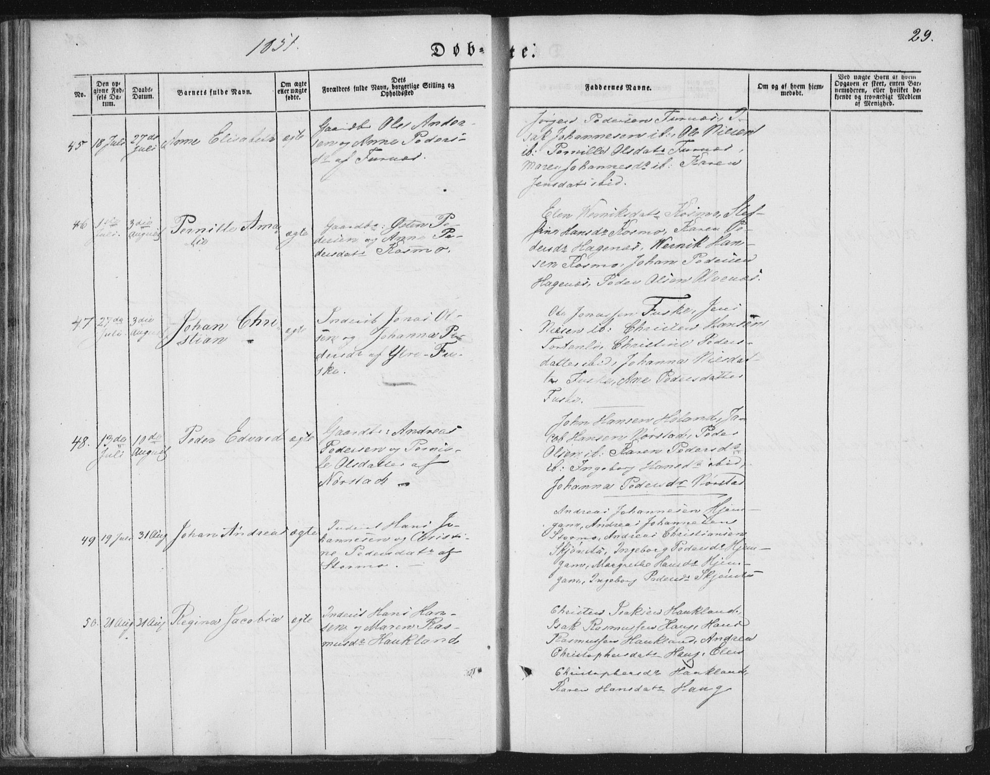 Ministerialprotokoller, klokkerbøker og fødselsregistre - Nordland, AV/SAT-A-1459/852/L0738: Ministerialbok nr. 852A08, 1849-1865, s. 29