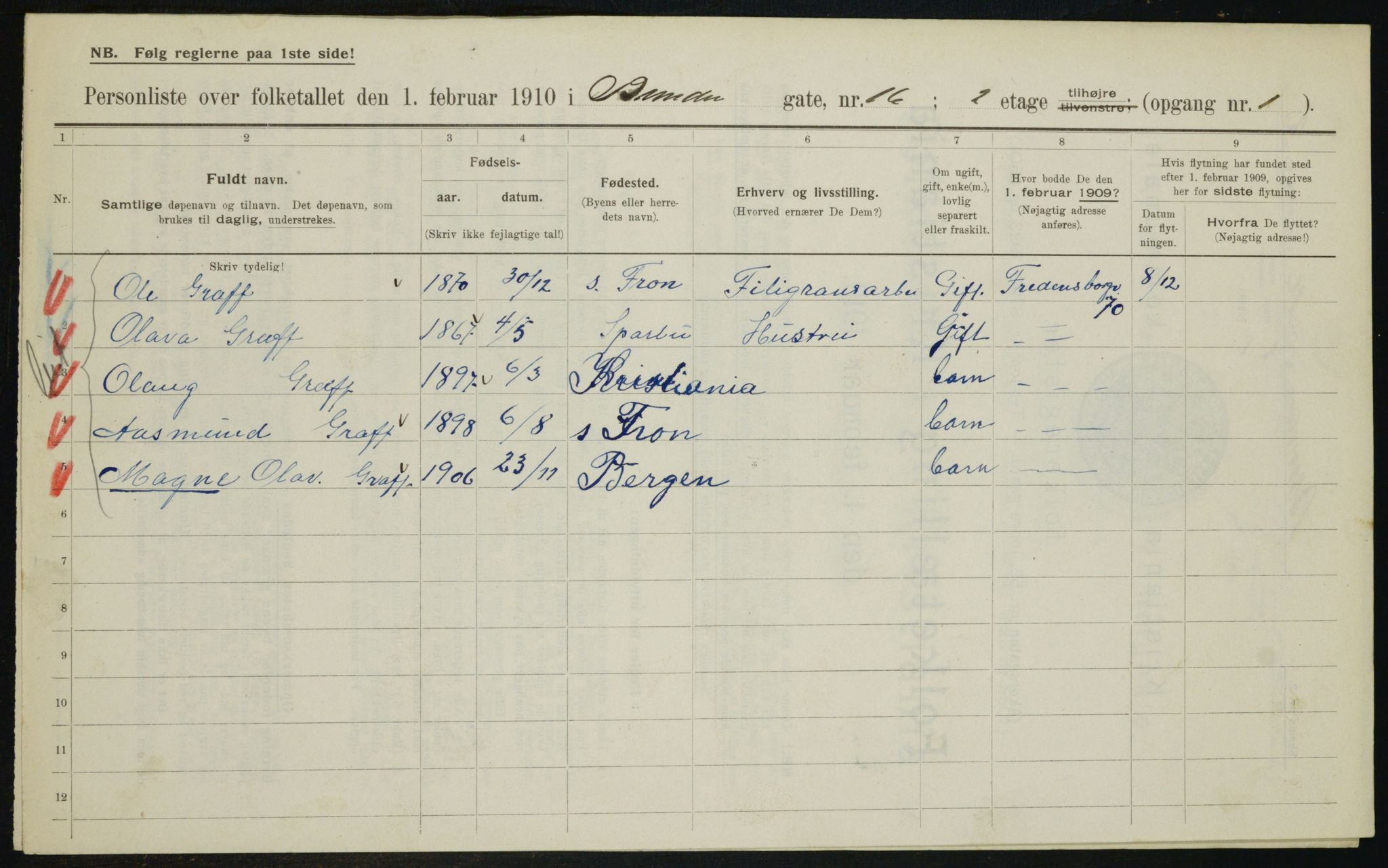 OBA, Kommunal folketelling 1.2.1910 for Kristiania, 1910, s. 8435