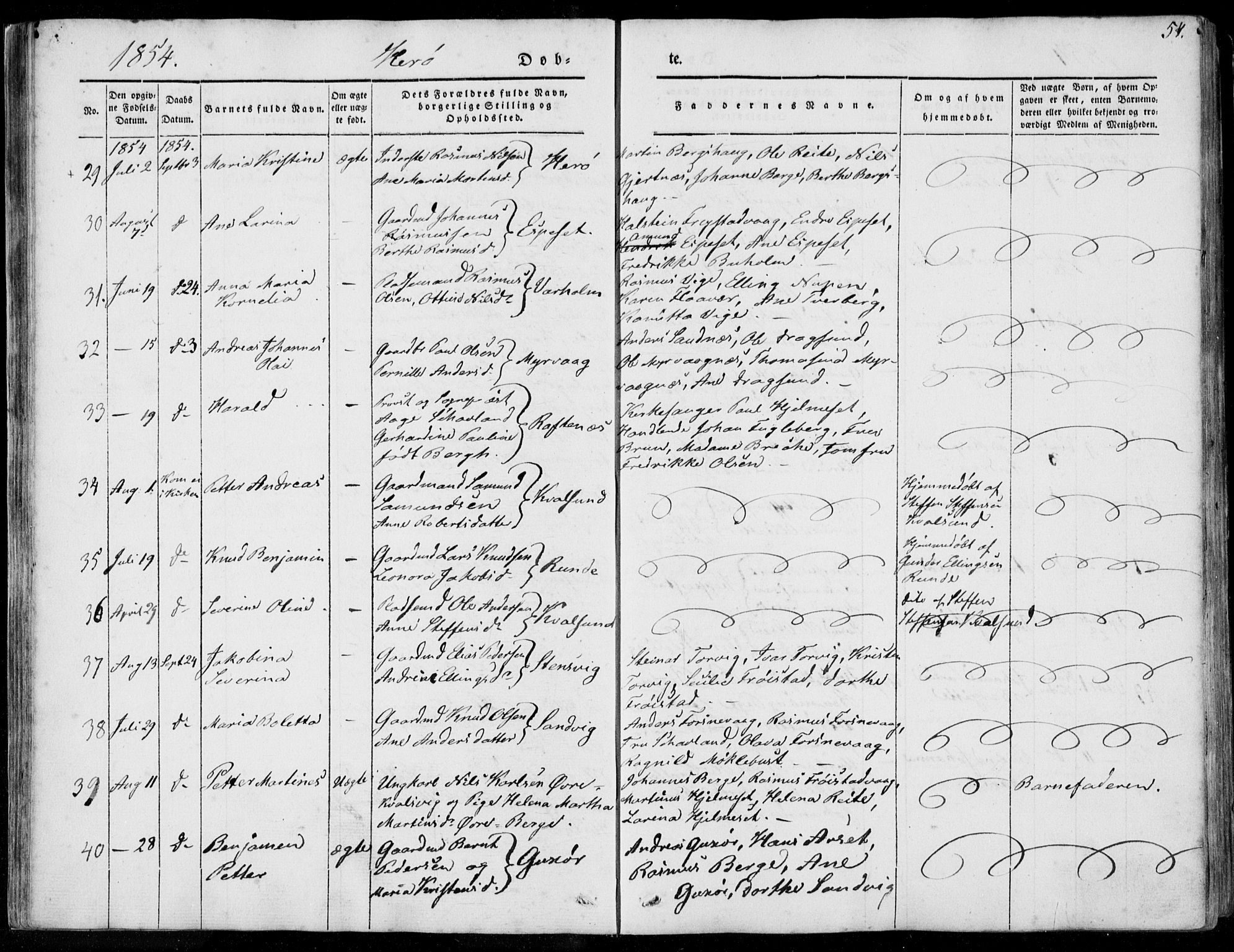 Ministerialprotokoller, klokkerbøker og fødselsregistre - Møre og Romsdal, AV/SAT-A-1454/507/L0070: Ministerialbok nr. 507A05, 1842-1873, s. 54