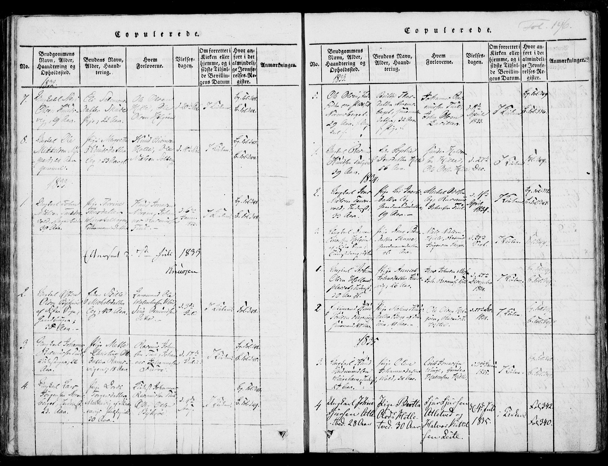 Nedstrand sokneprestkontor, SAST/A-101841/01/IV: Ministerialbok nr. A 7, 1816-1870, s. 196