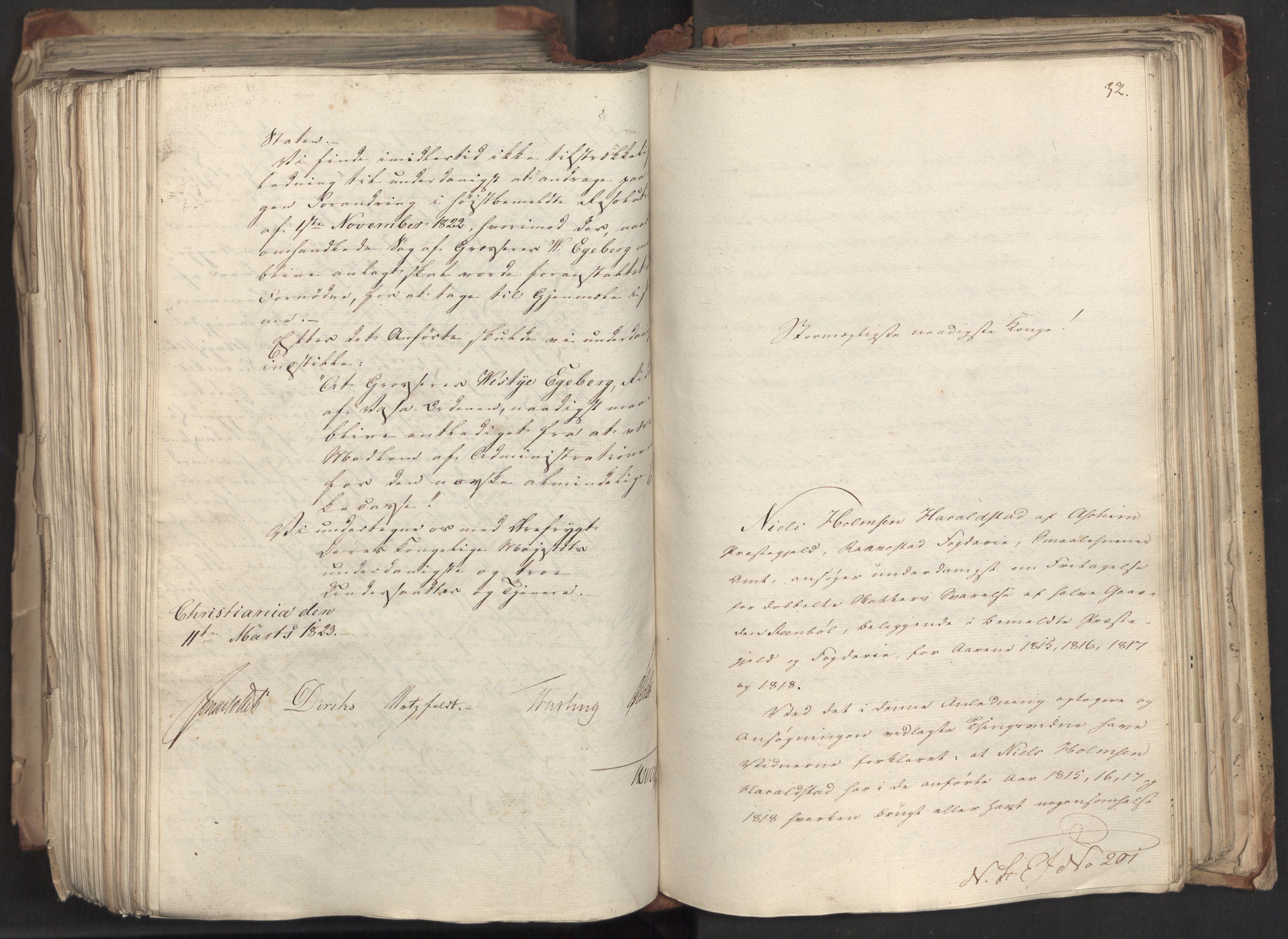 Statsrådsavdelingen i Stockholm, AV/RA-S-1003/D/Da/L0033: Regjeringsinnstillinger nr. 1-274, 1823, s. 513