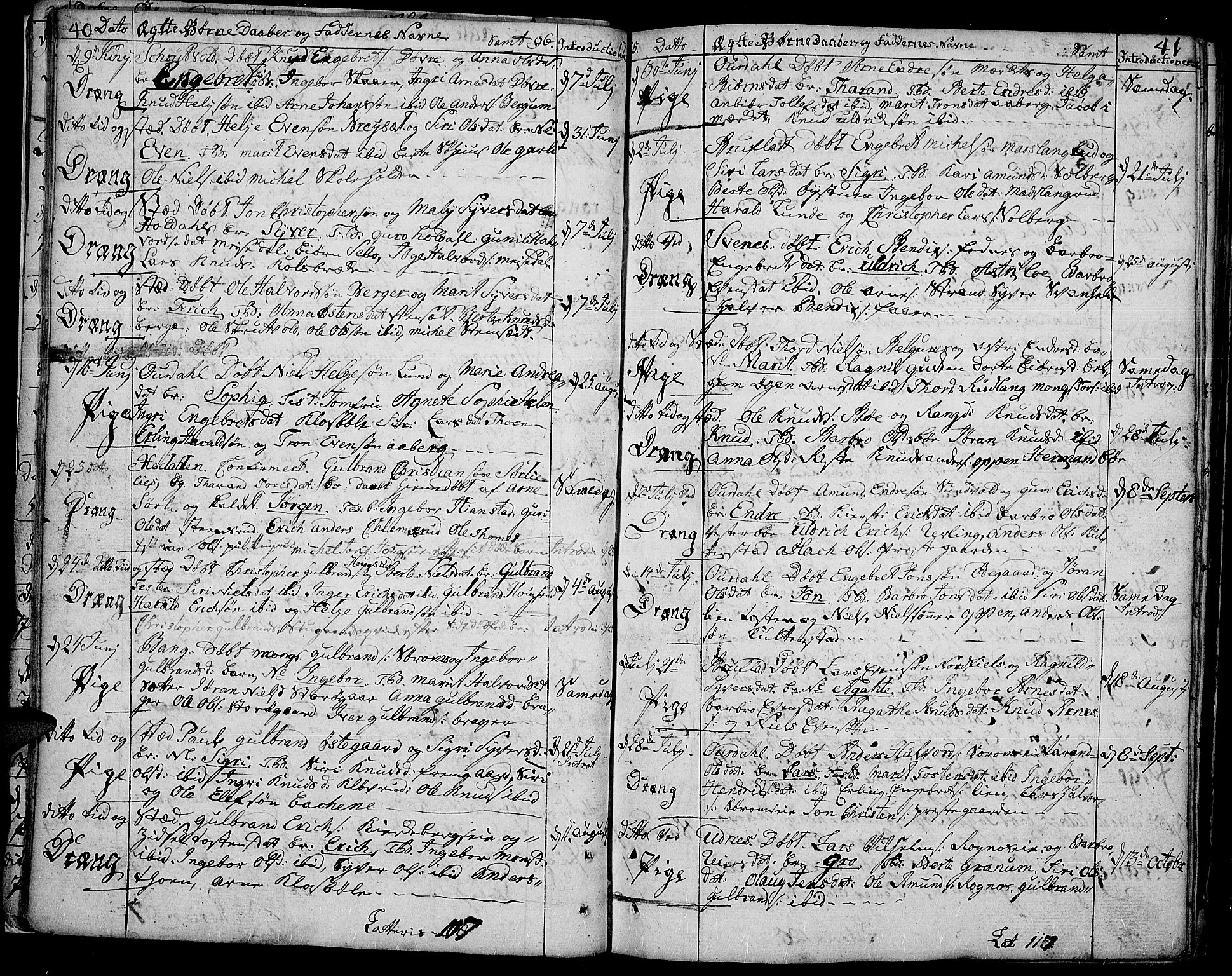 Aurdal prestekontor, AV/SAH-PREST-126/H/Ha/Haa/L0005: Ministerialbok nr. 5, 1763-1781, s. 40-41