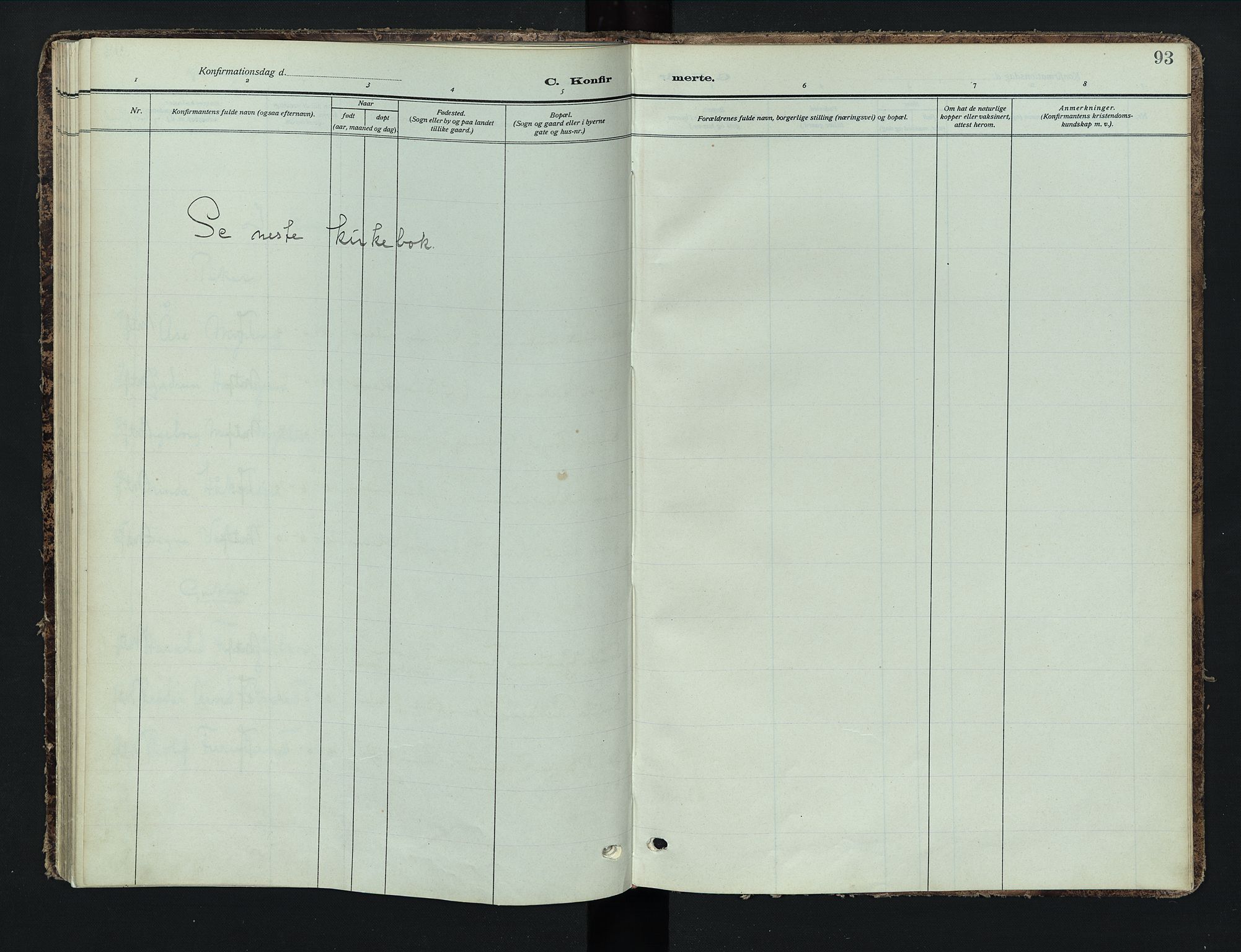 Stor-Elvdal prestekontor, AV/SAH-PREST-052/H/Ha/Haa/L0005: Ministerialbok nr. 5, 1908-1924, s. 93