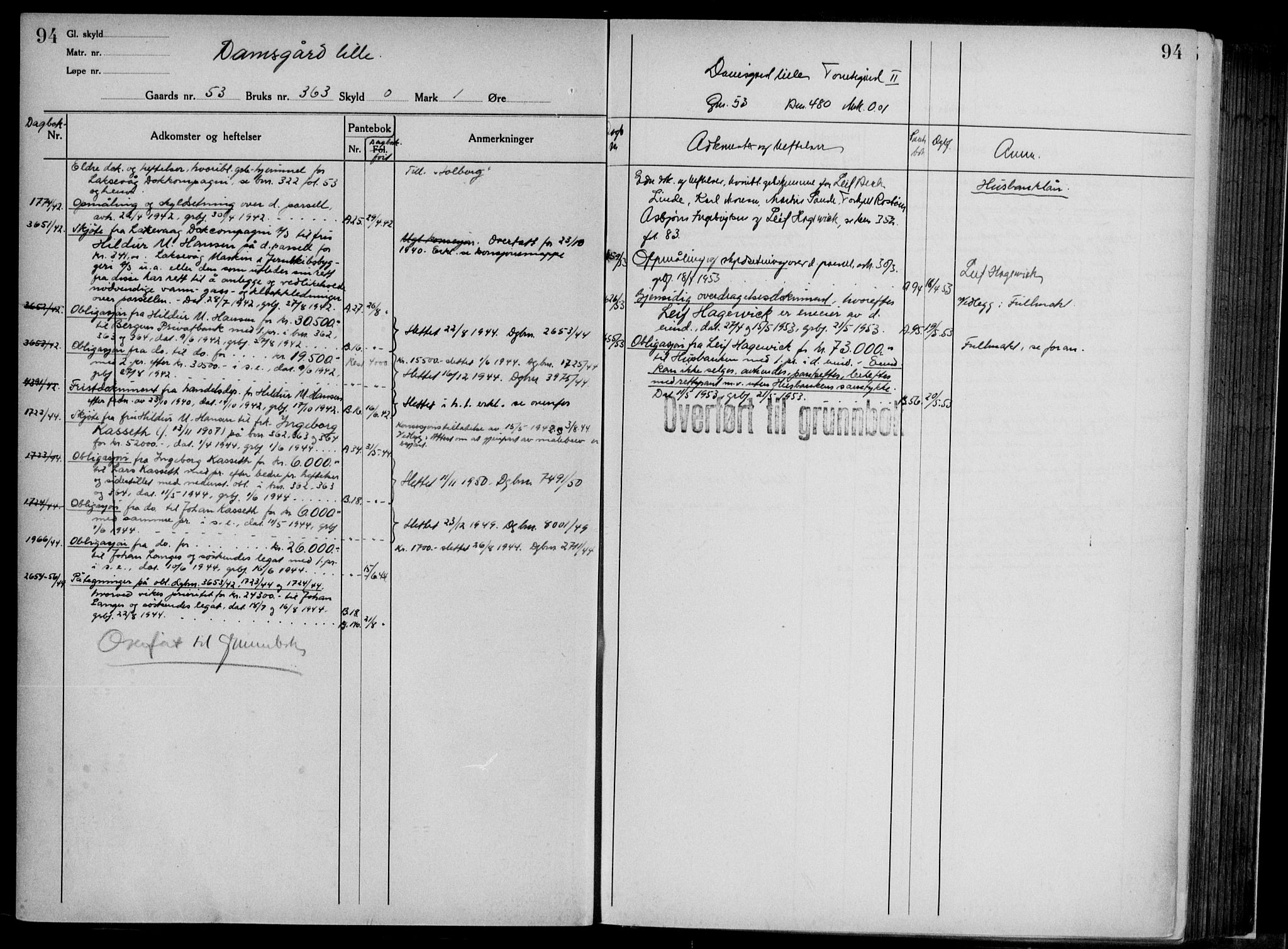Midhordland sorenskriveri, AV/SAB-A-3001/1/G/Ga/Gab/L0117: Panteregister nr. II.A.b.117, s. 94