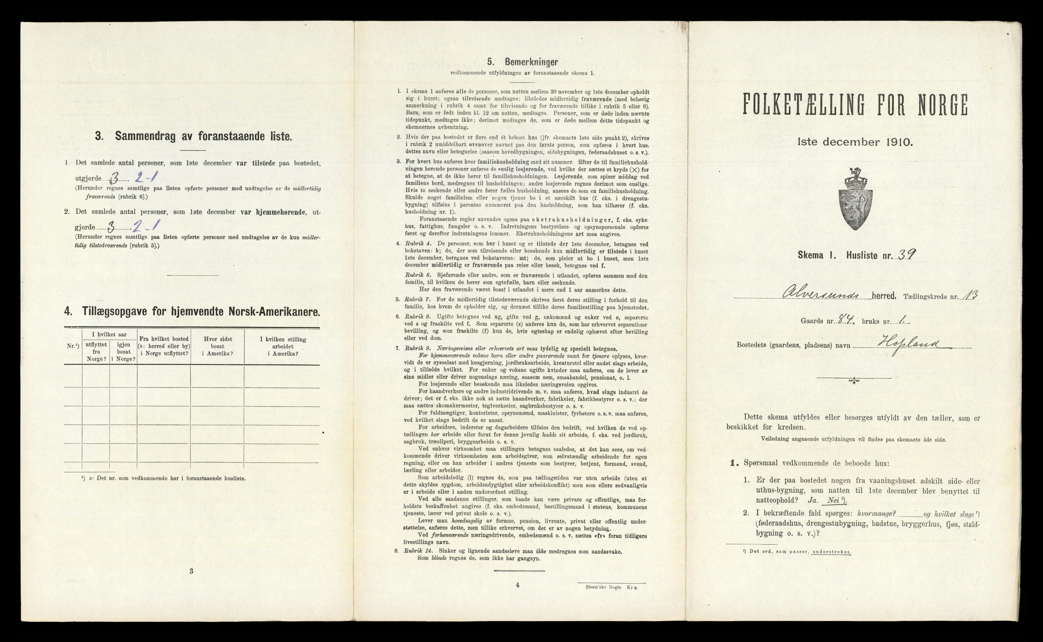 RA, Folketelling 1910 for 1257 Alversund herred, 1910, s. 982
