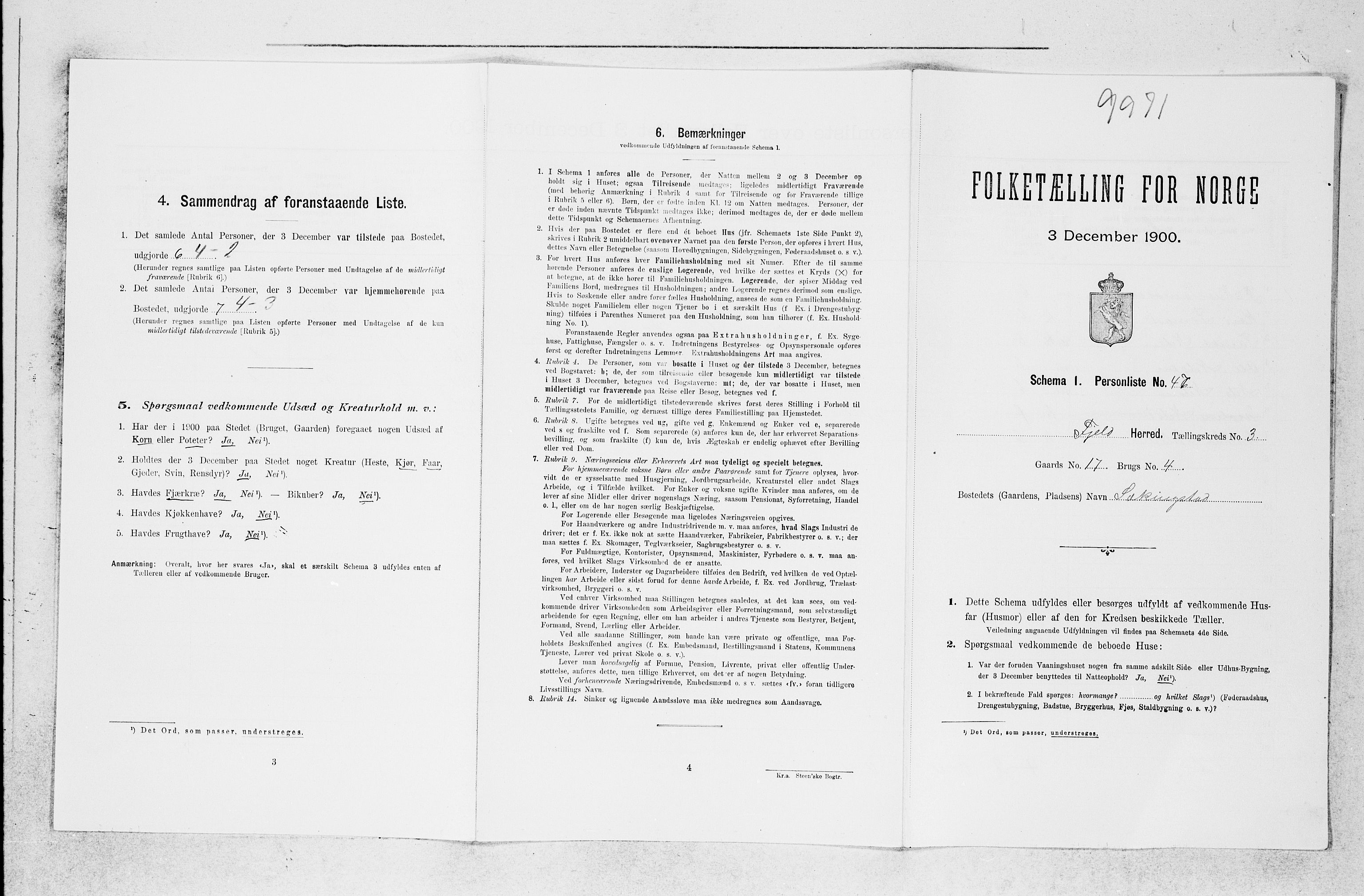 SAB, Folketelling 1900 for 1246 Fjell herred, 1900, s. 384