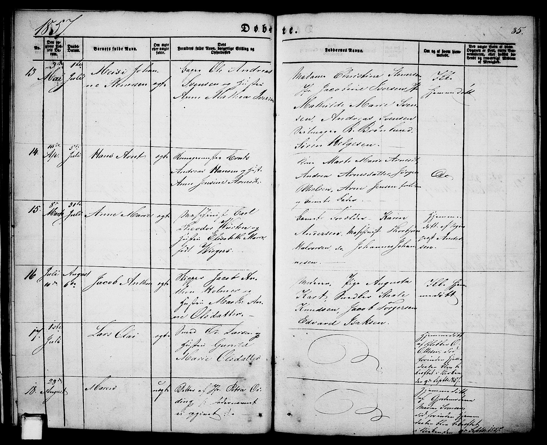 Porsgrunn kirkebøker , AV/SAKO-A-104/G/Ga/L0002: Klokkerbok nr. I 2, 1847-1877, s. 35