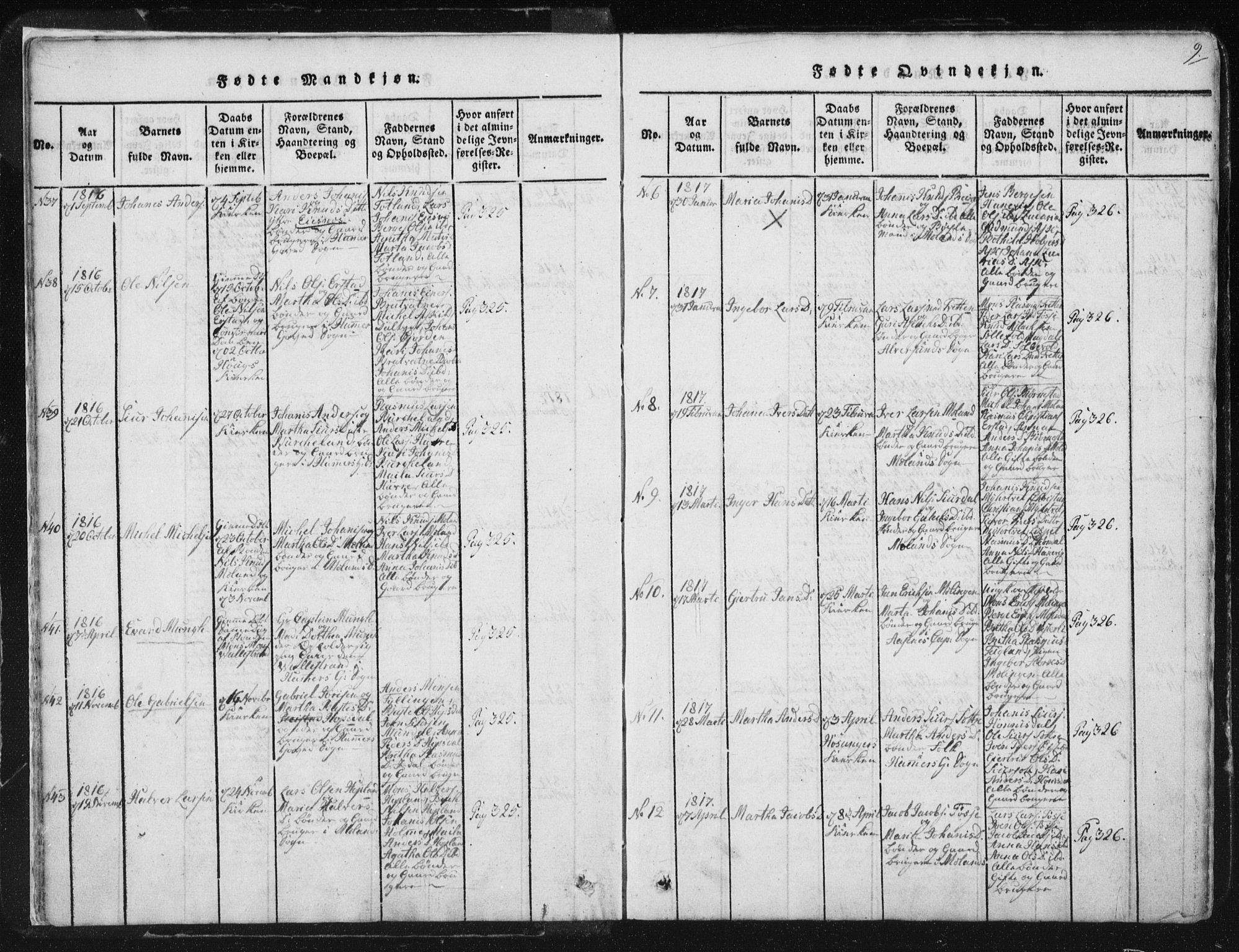 Hamre sokneprestembete, AV/SAB-A-75501/H/Ha/Haa/Haaa/L0010: Ministerialbok nr. A 10, 1816-1826, s. 9