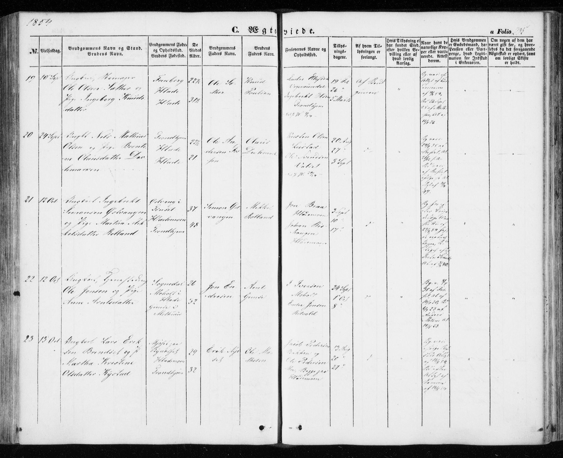 Ministerialprotokoller, klokkerbøker og fødselsregistre - Sør-Trøndelag, AV/SAT-A-1456/606/L0291: Ministerialbok nr. 606A06, 1848-1856, s. 235