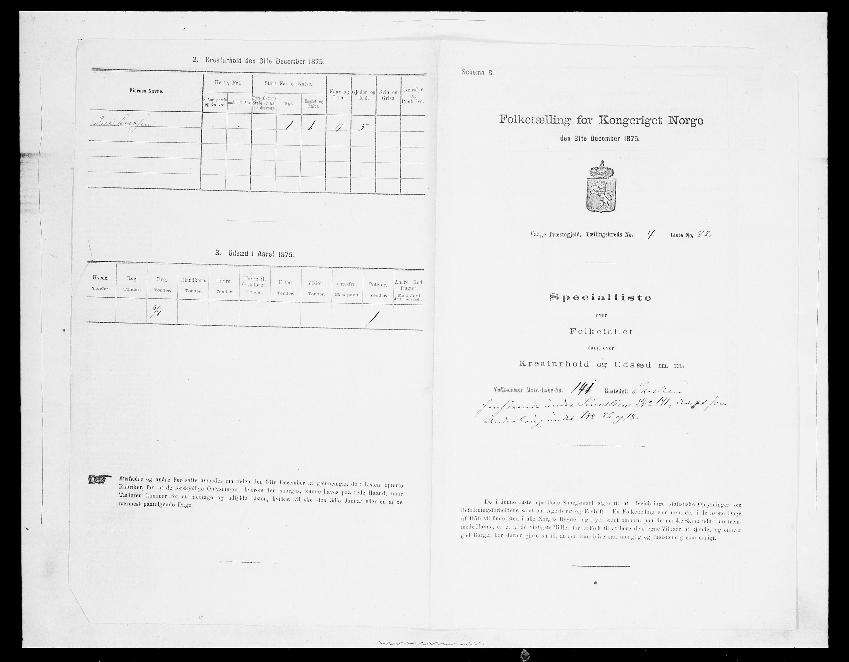 SAH, Folketelling 1875 for 0515P Vågå prestegjeld, 1875, s. 849