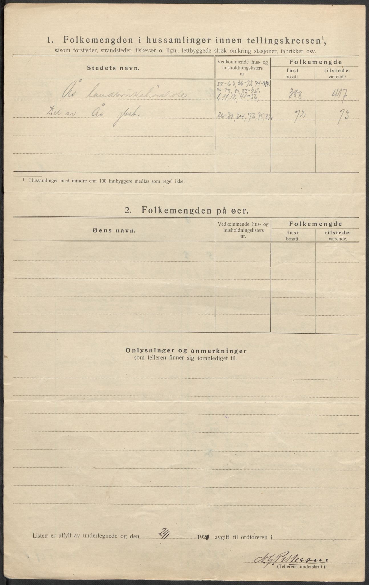 SAO, Folketelling 1920 for 0214 Ås herred, 1920, s. 11