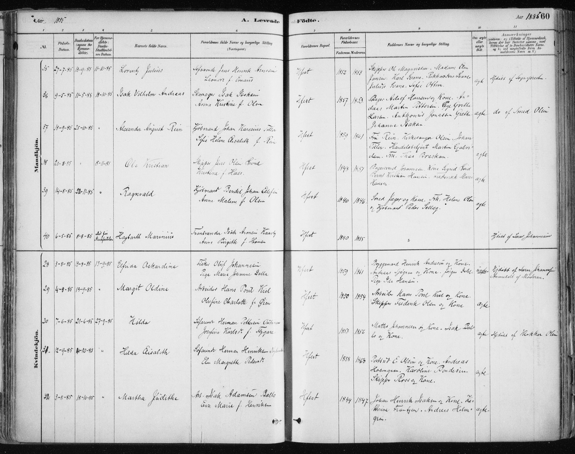 Hammerfest sokneprestkontor, AV/SATØ-S-1347/H/Ha/L0008.kirke: Ministerialbok nr. 8, 1878-1889, s. 60