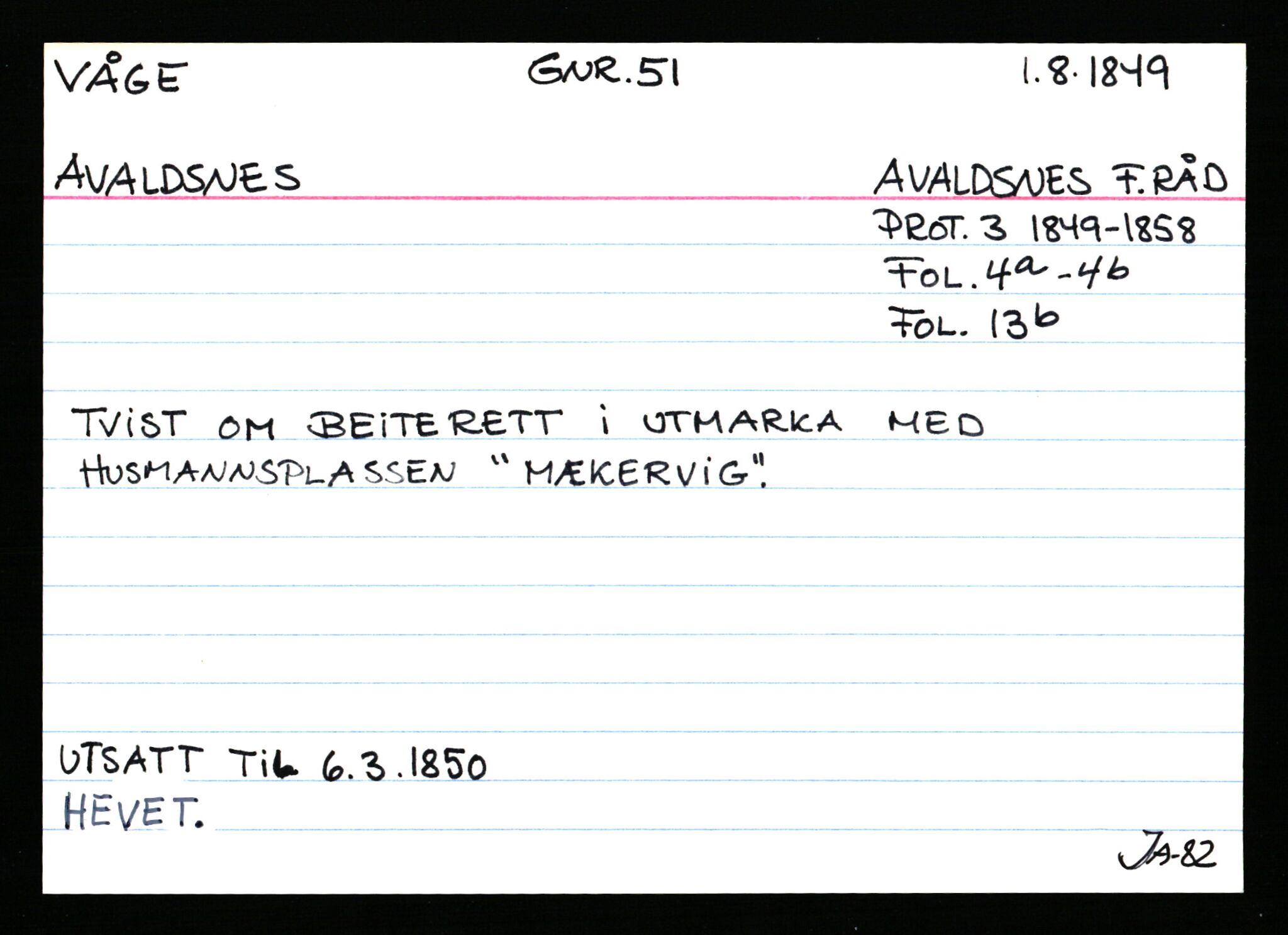 Statsarkivet i Stavanger, AV/SAST-A-101971/03/Y/Ym/L0068: Åstedskort sortert etter gårdsnavn: Vormedal - Ytrevold, 1600-1950, s. 258