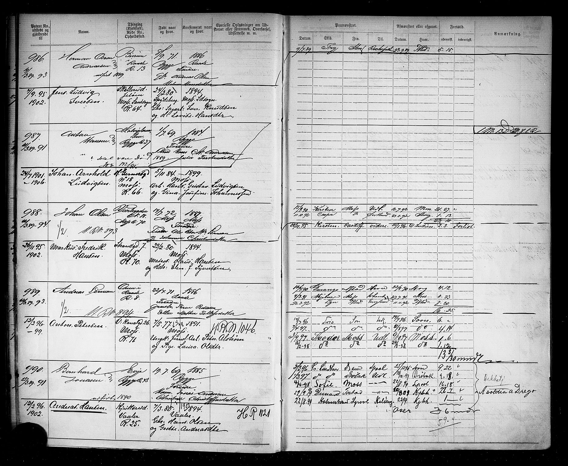 Moss mønstringskontor, AV/SAO-A-10569d/F/Fc/Fca/L0003: Annotasjonsrulle, 1890-1913, s. 31