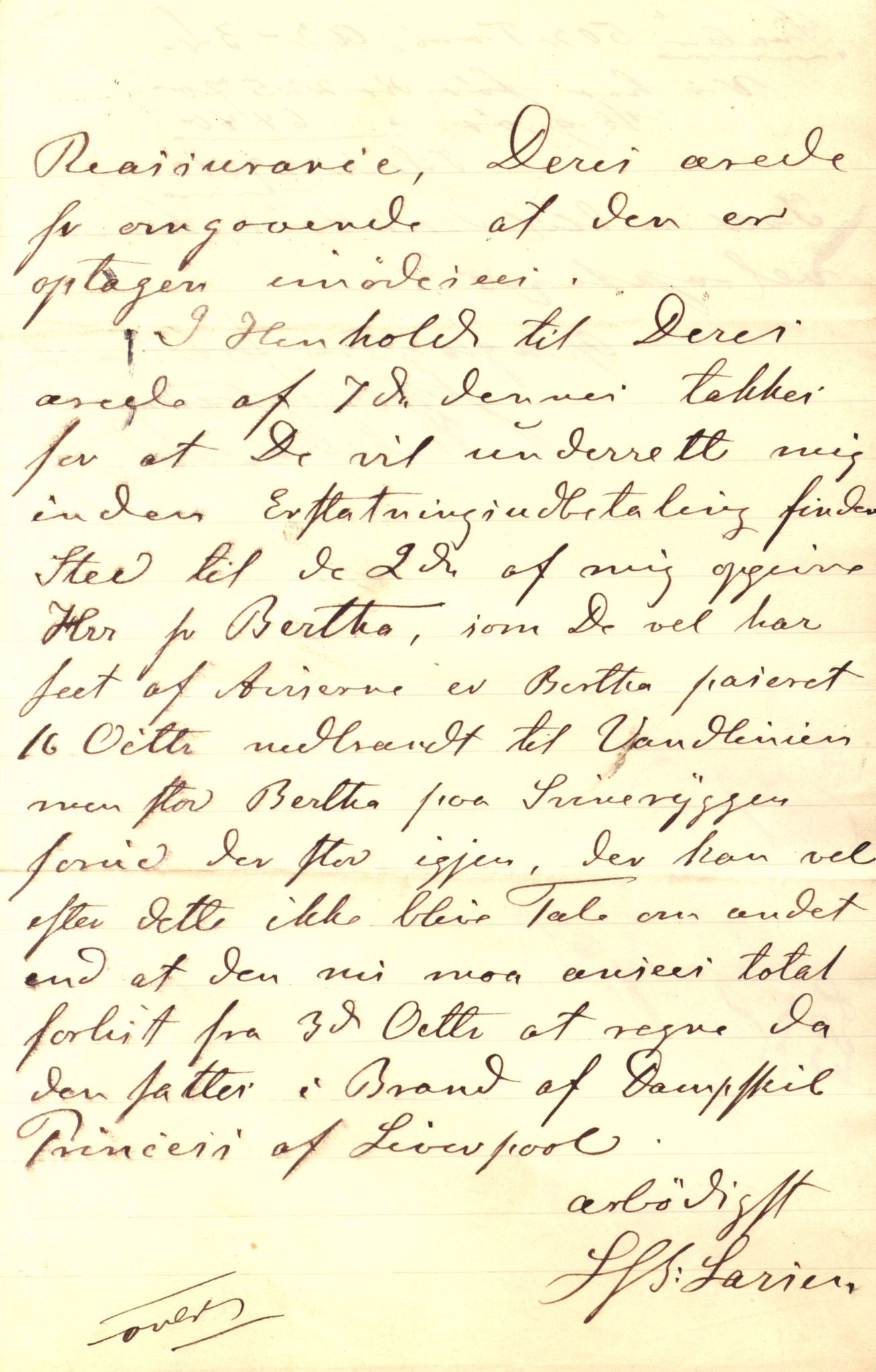 Pa 63 - Østlandske skibsassuranceforening, VEMU/A-1079/G/Ga/L0018/0011: Havaridokumenter / Bertha, Bonita, Immanuel, Th. Thoresen, India, 1885, s. 7