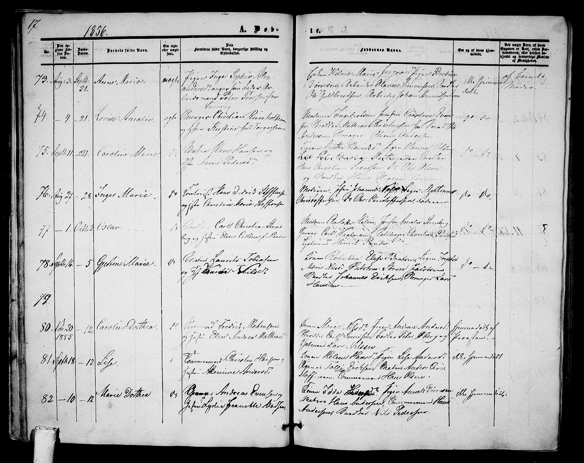 Tønsberg kirkebøker, AV/SAKO-A-330/G/Ga/L0003: Klokkerbok nr. 3, 1855-1864, s. 17