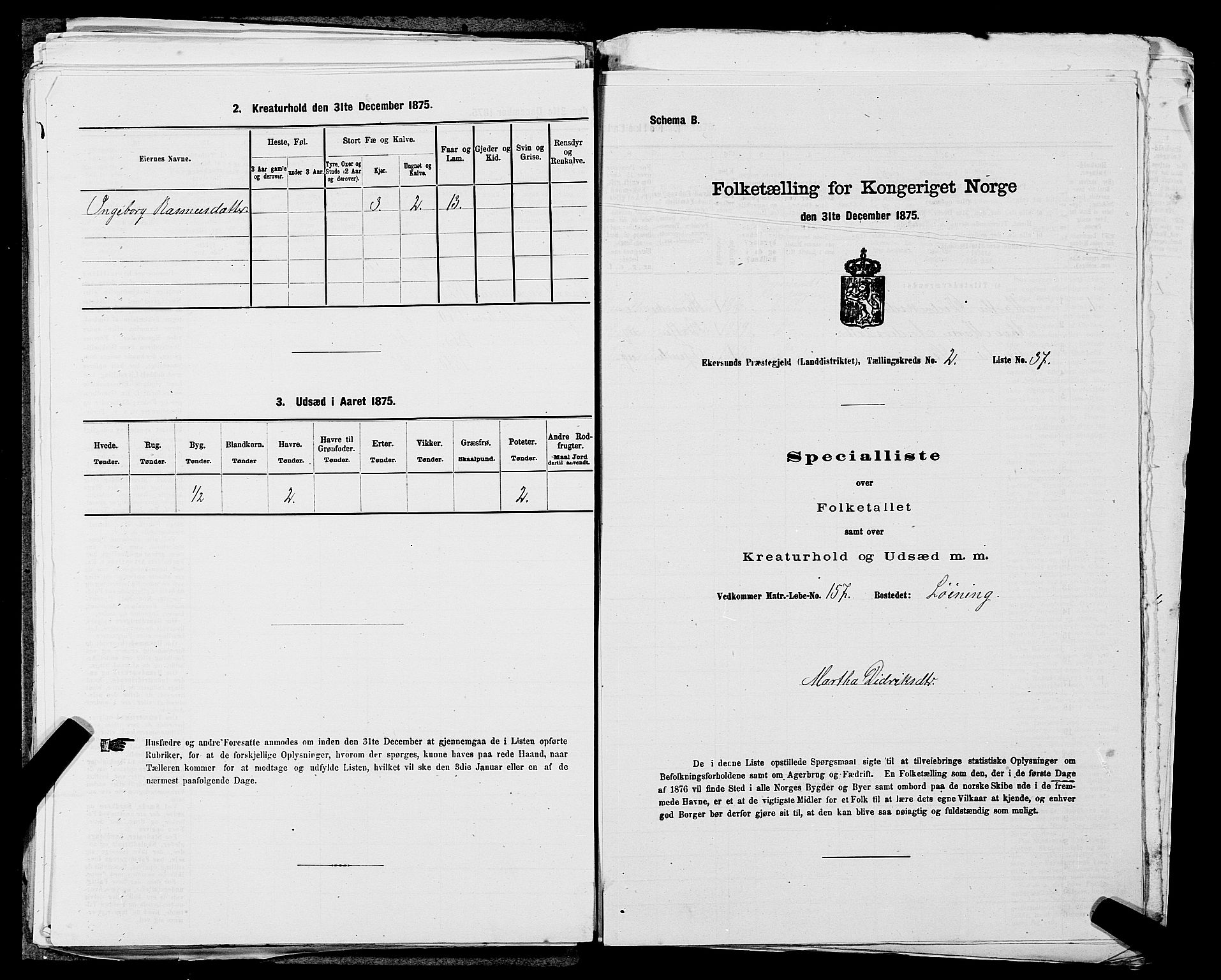 SAST, Folketelling 1875 for 1116L Eigersund prestegjeld, Eigersund landsokn og Ogna sokn, 1875, s. 326