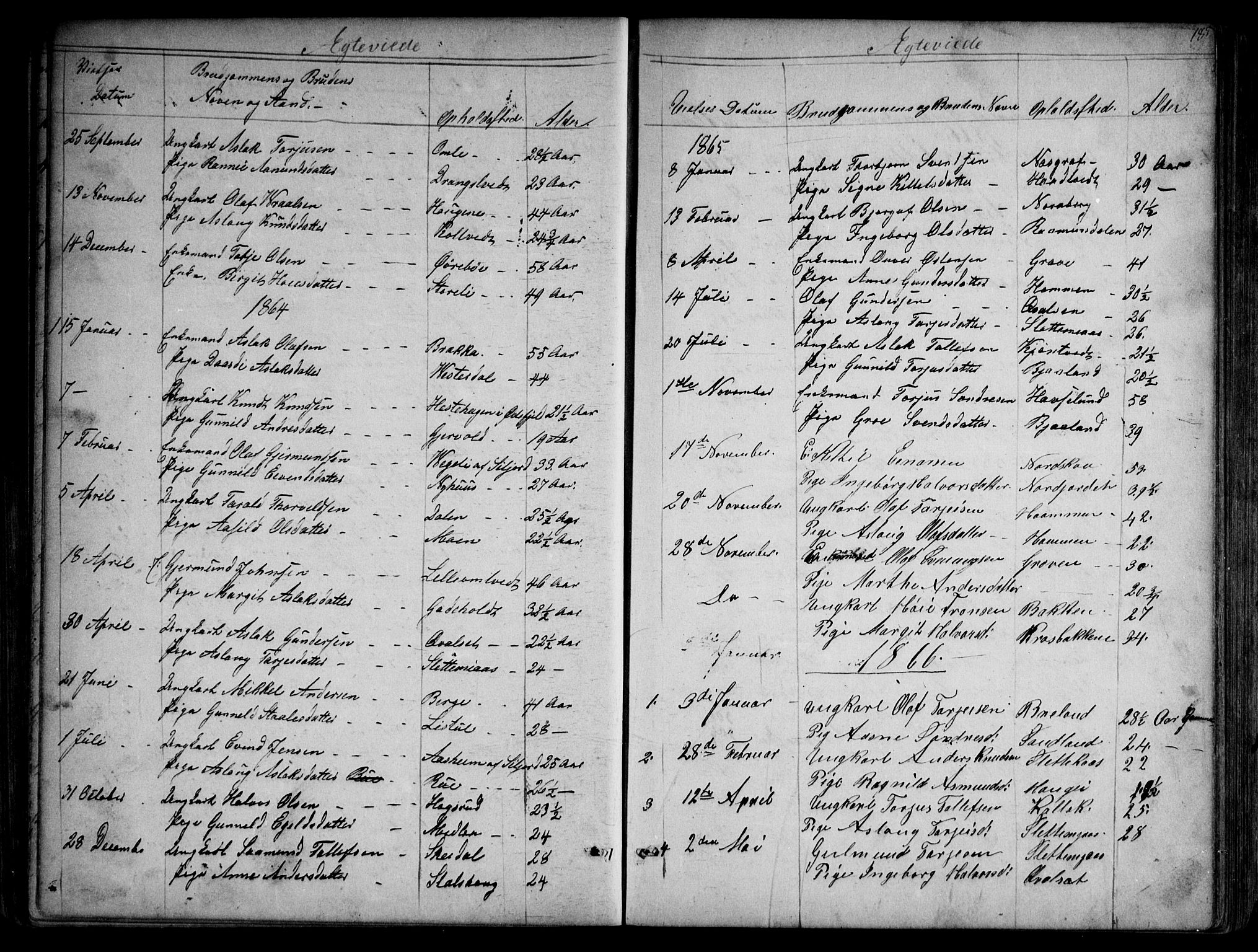 Kviteseid kirkebøker, AV/SAKO-A-276/G/Gb/L0002: Klokkerbok nr. II 2, 1850-1892, s. 185